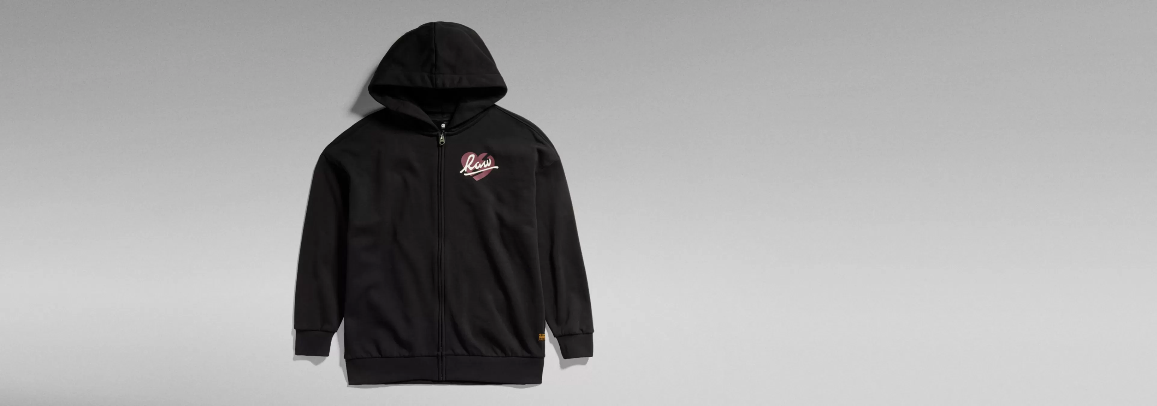 Shop G-Star Kids Hooded Zip Thru Cardigan RAW Heart dark black