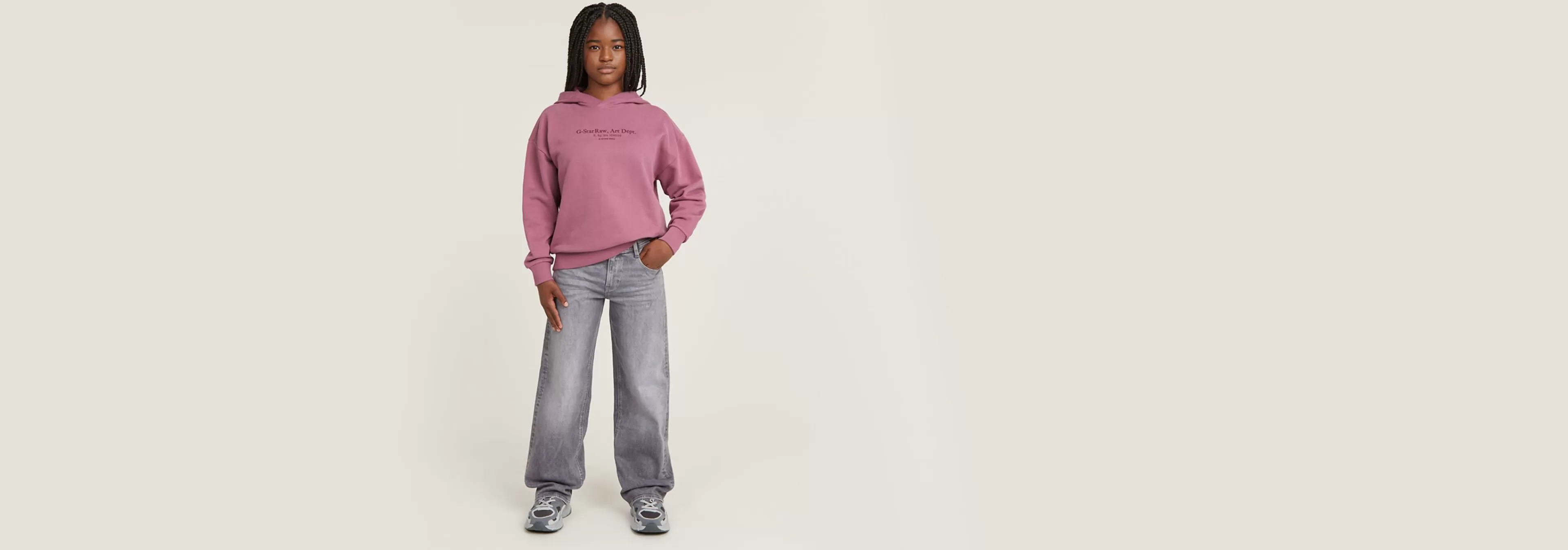 Hot G-Star Kids Hoodie Brushed grape nectar