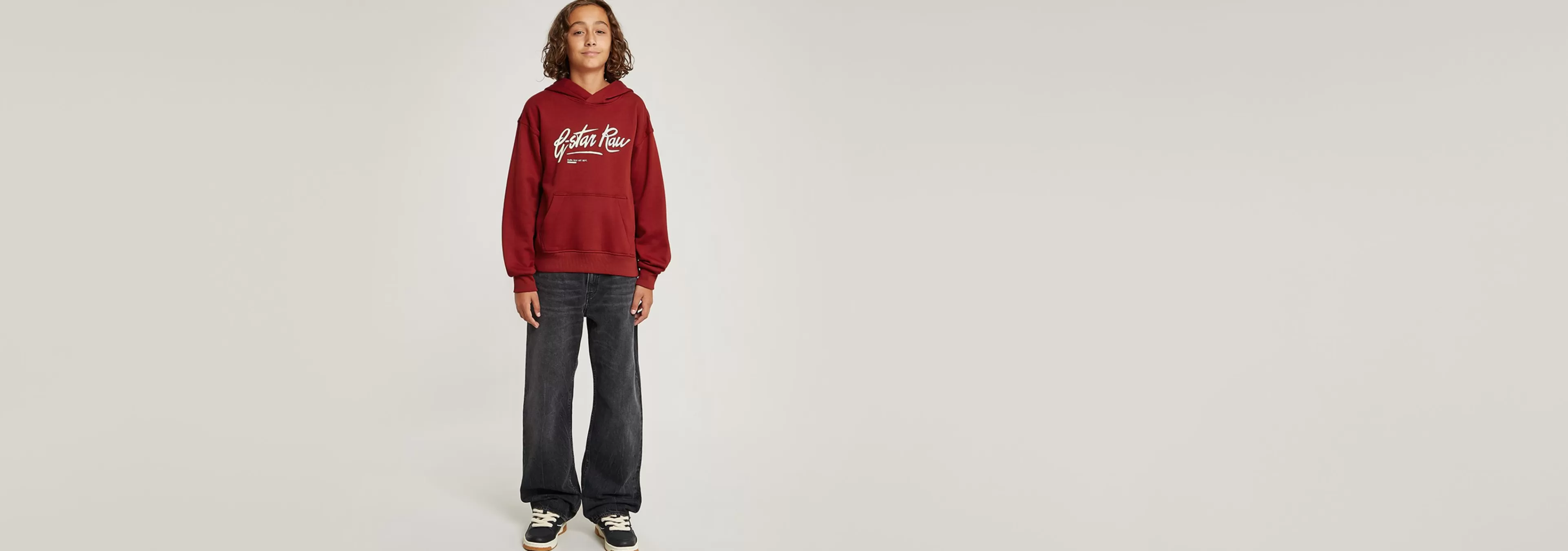 Clearance G-Star Kids Hoodie Loose Brushed Dark Baron