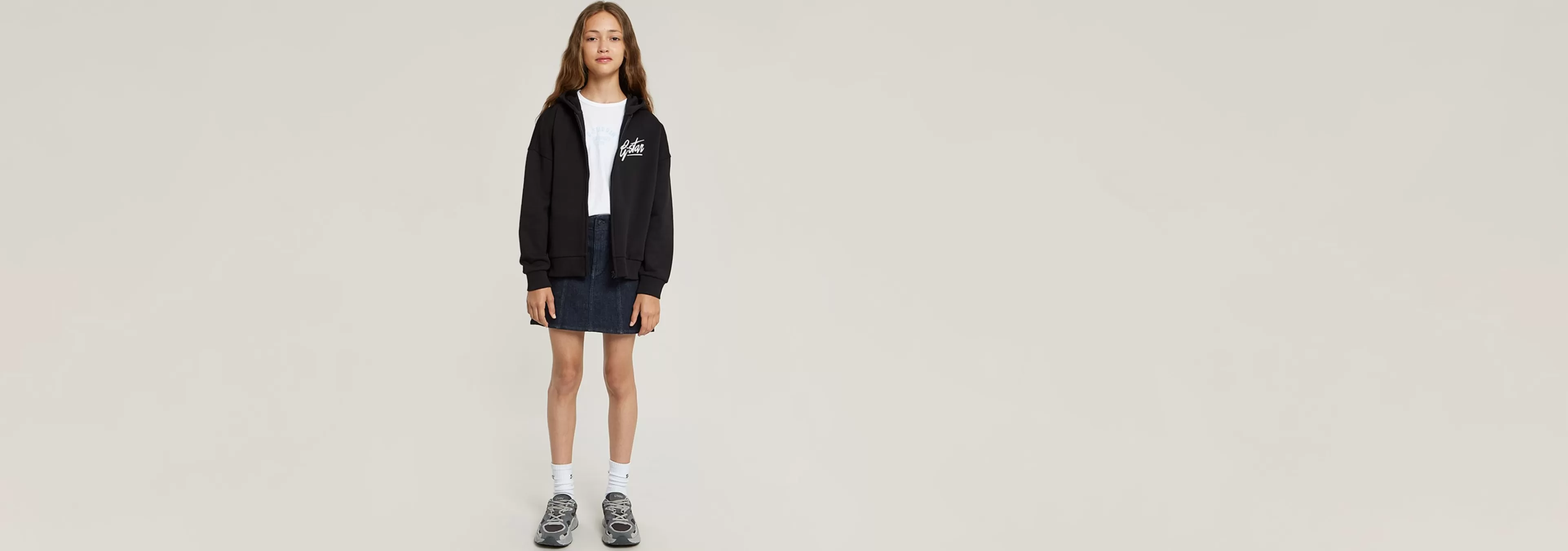 Sale G-Star Kids Hoodie Zipp Brushed dark black