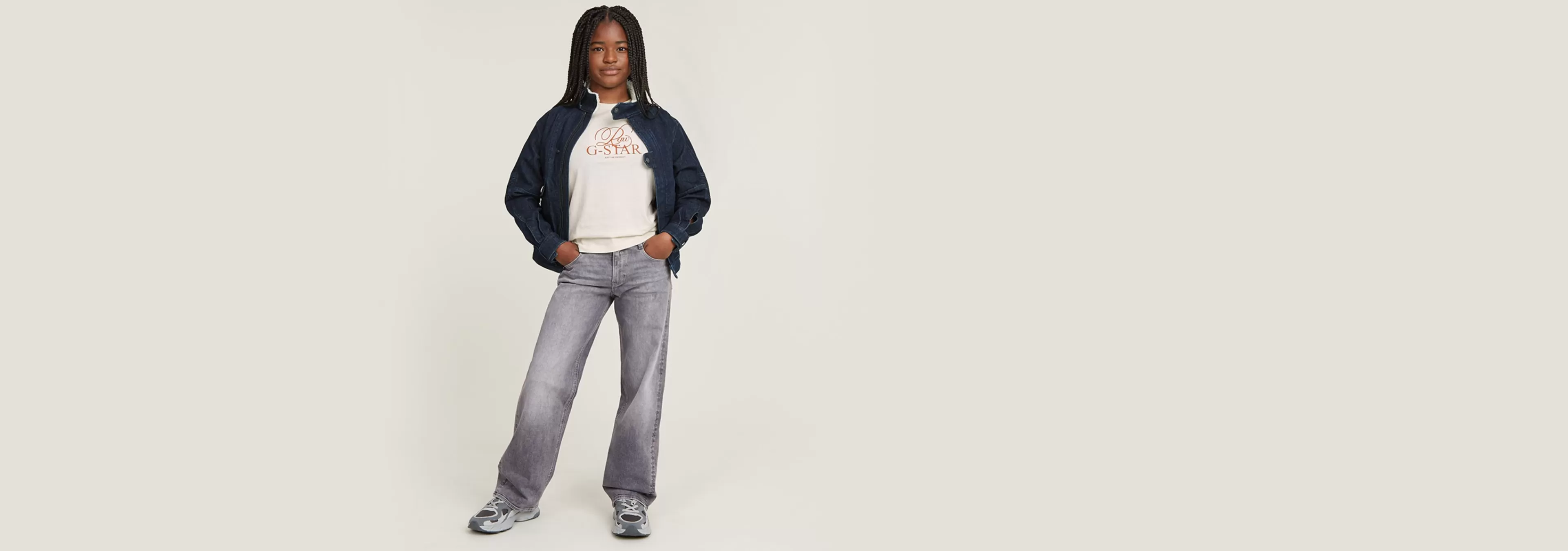 Store G-Star Kids Premium Judee Loose Jeans faded grey neblina