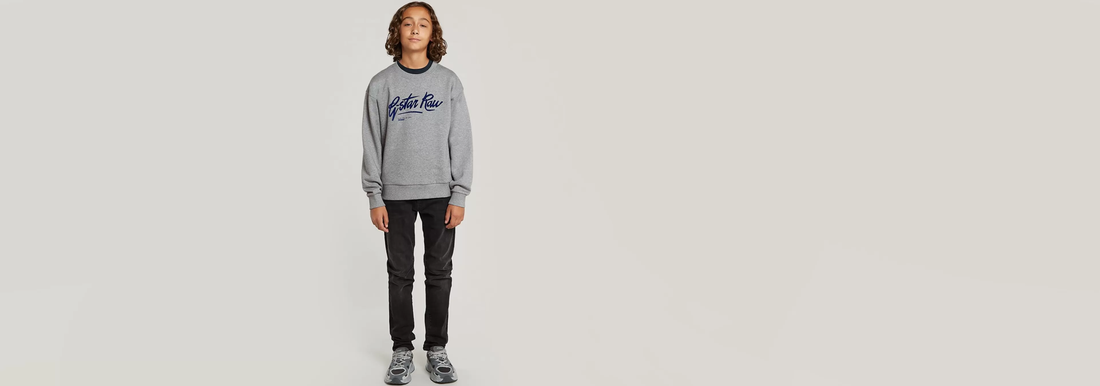 Store G-Star Kids Sweater Loose Brushed dark grey heather