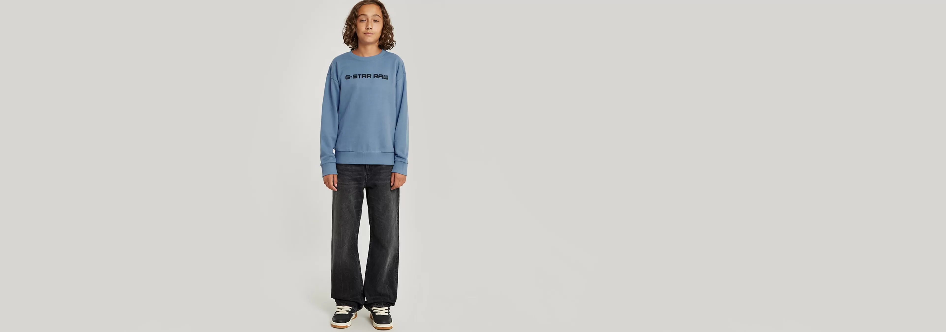 Discount G-Star Kids Sweater Loose Unbrushed deep wave