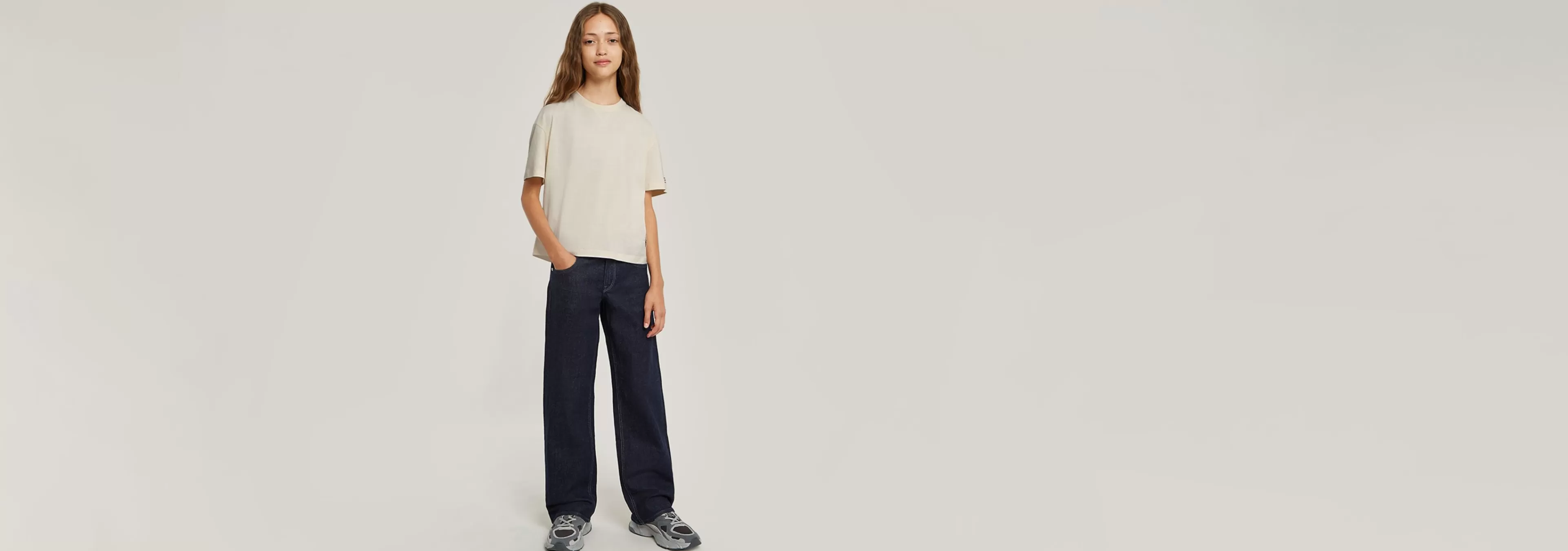 Fashion G-Star Kids Top Loose Crop eggnog