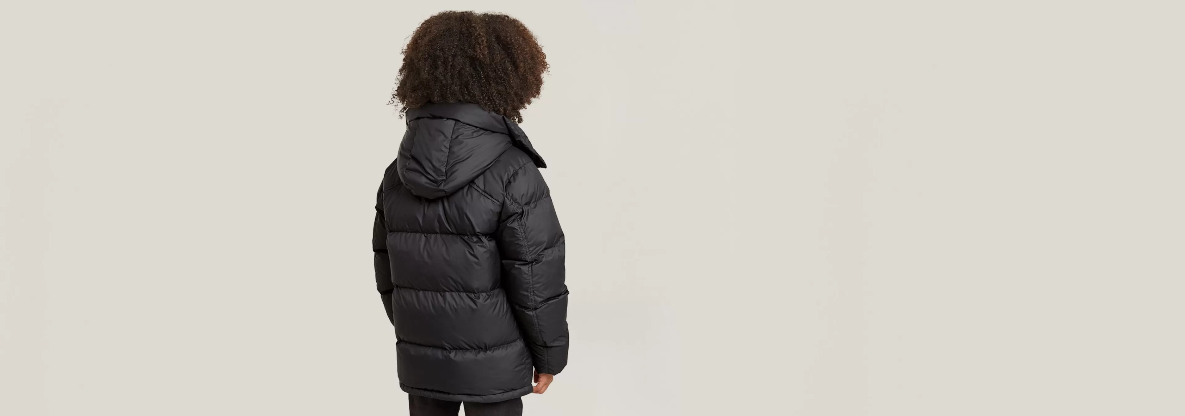 Store G-Star Kids Whistler Gewatteerd Jack Met Capuchon dark black