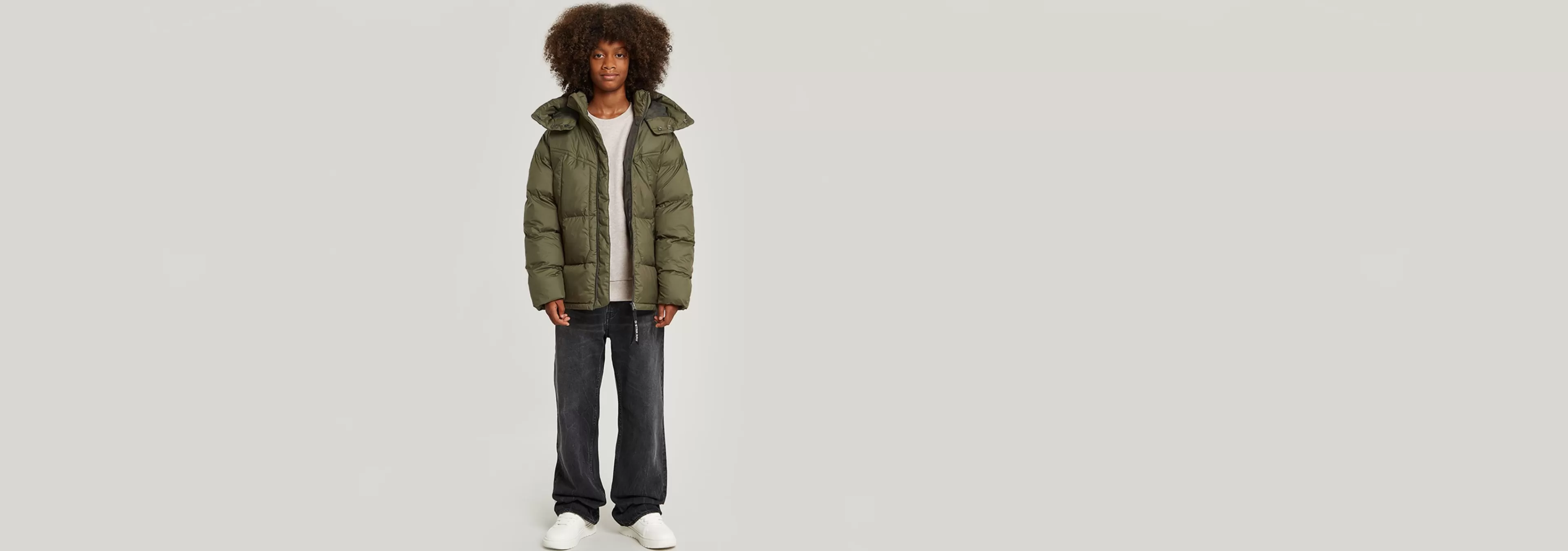 Best Sale G-Star Kids Whistler Gewatteerd Jack Met Capuchon shadow olive