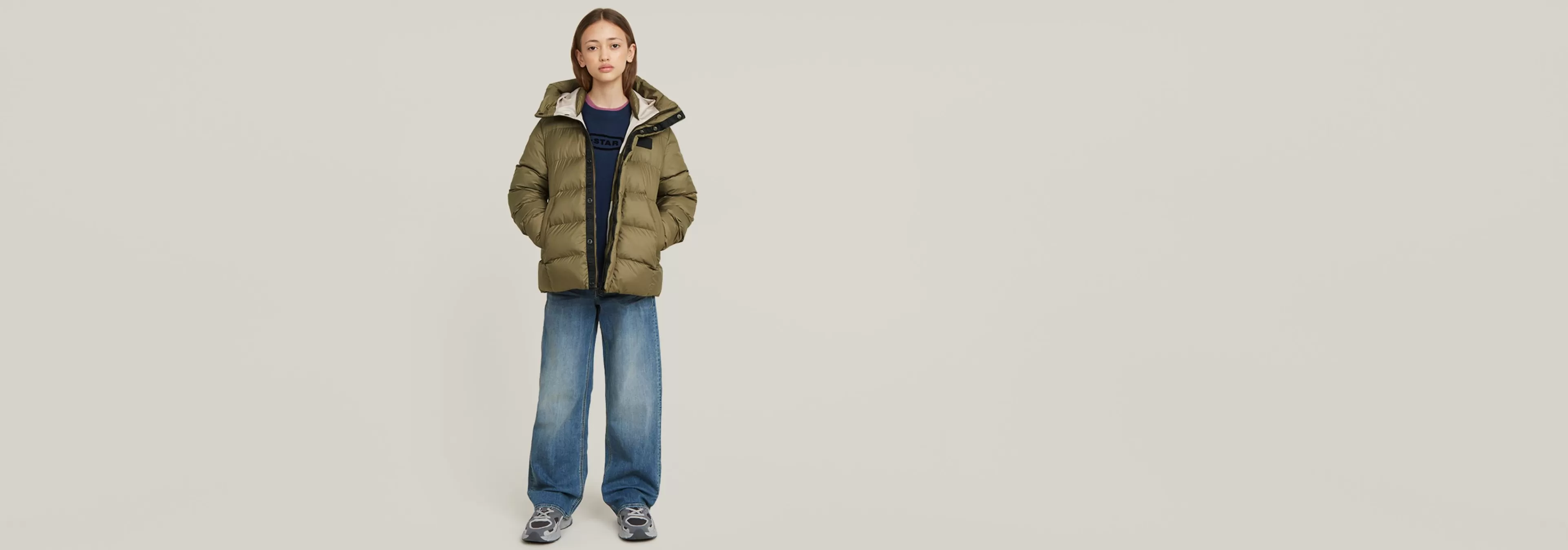 Fashion G-Star Kids Whistler Kort Puffer Jack antic green