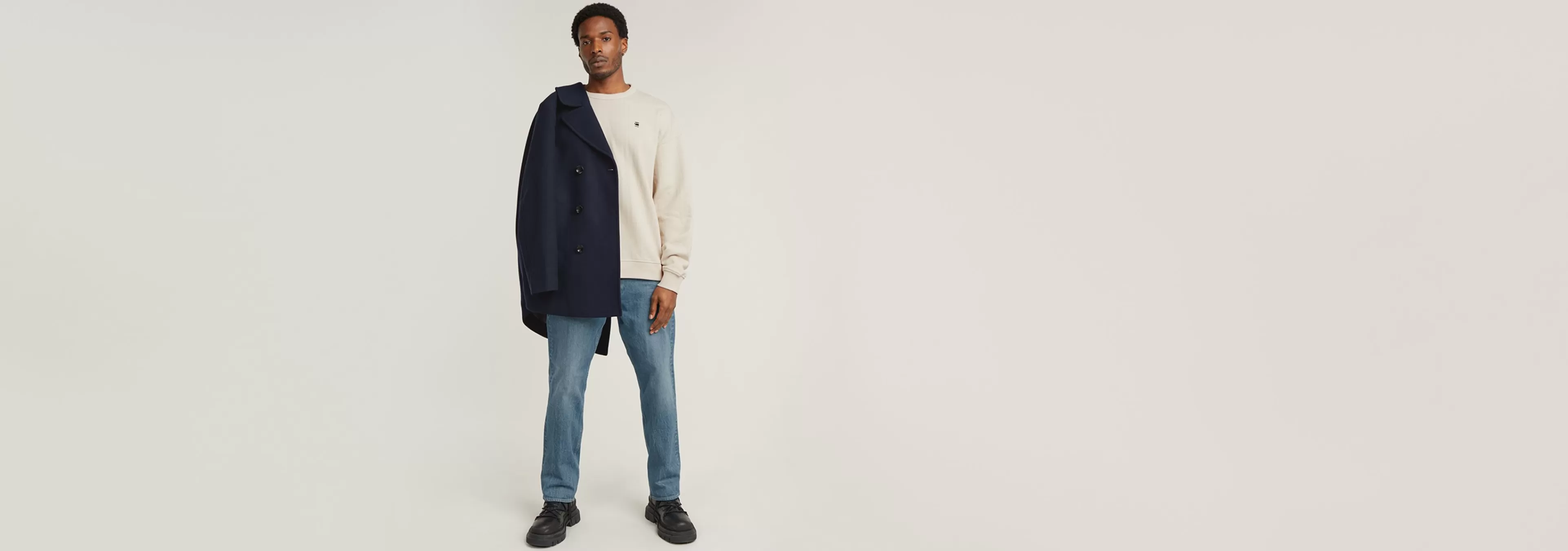 Hot G-Star Knolling Back Graphic Loose Sweater whitebait