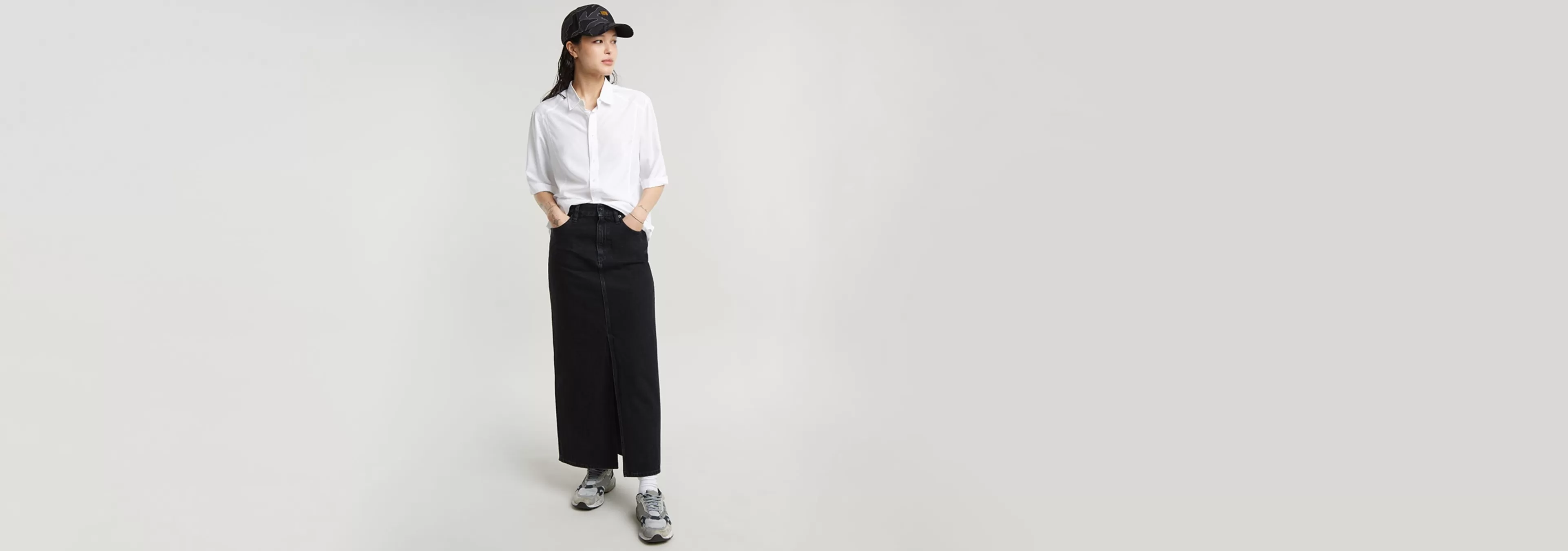 Shop G-Star Lange Rok Viktoria worn in black obsidian