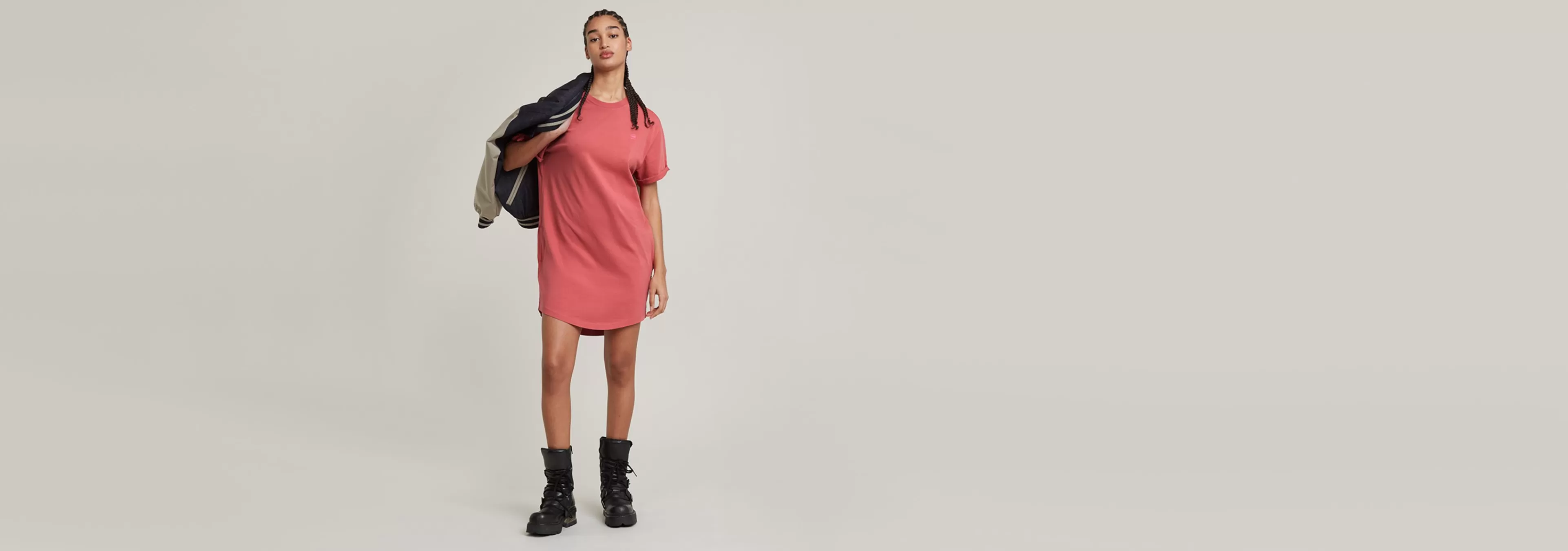 Shop G-Star Lash Fem Loose Jurk pink ink