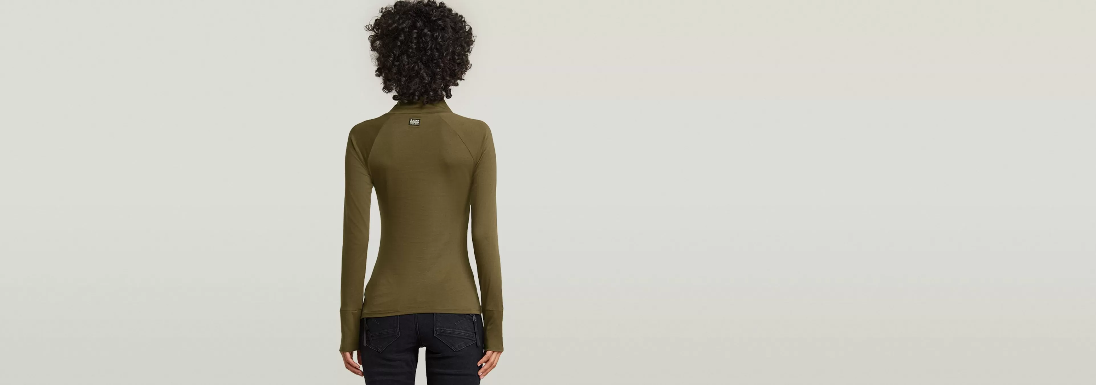 Outlet G-Star Lecite Slim Turtle Neck Top dark olive