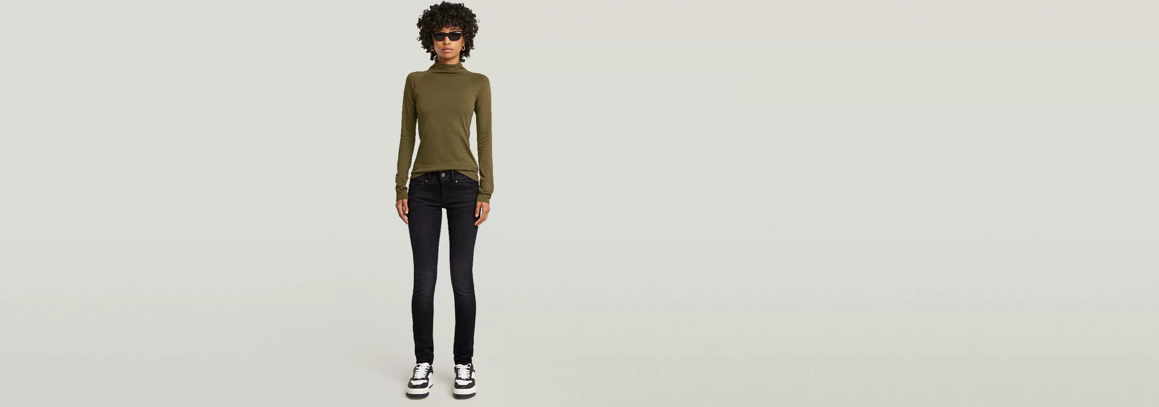 Outlet G-Star Lecite Slim Turtle Neck Top dark olive
