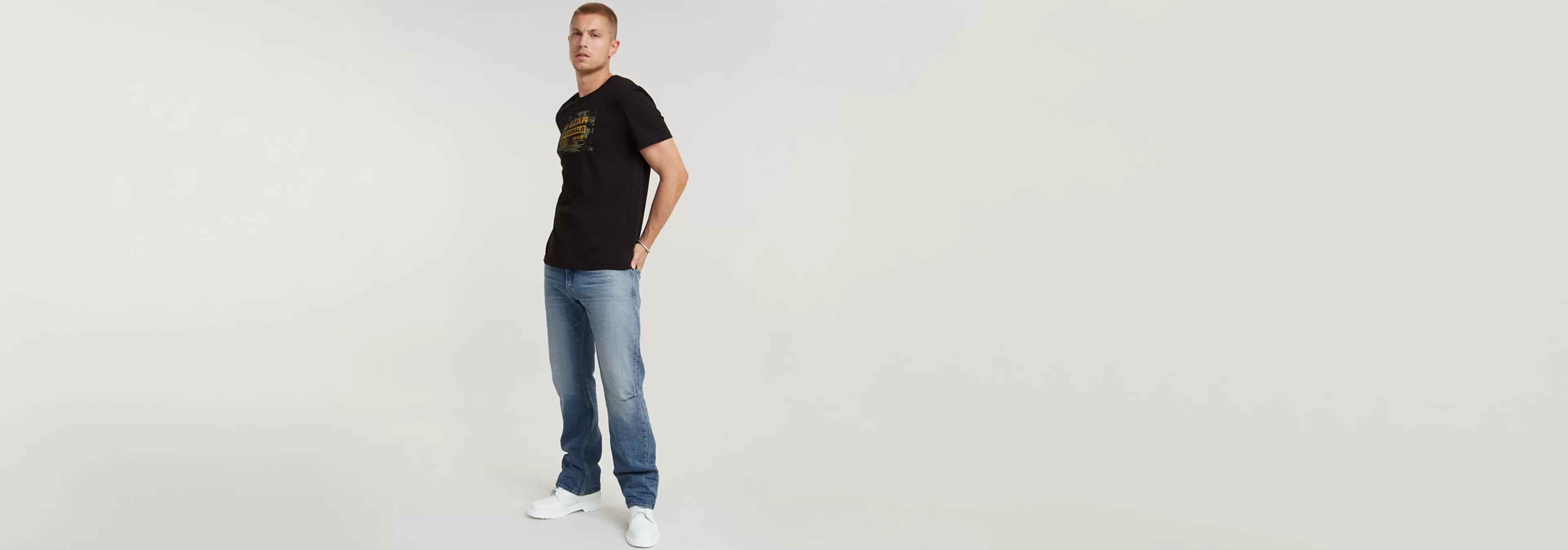 Cheap G-Star Lenney Bootcut Jeans sun faded blue donau