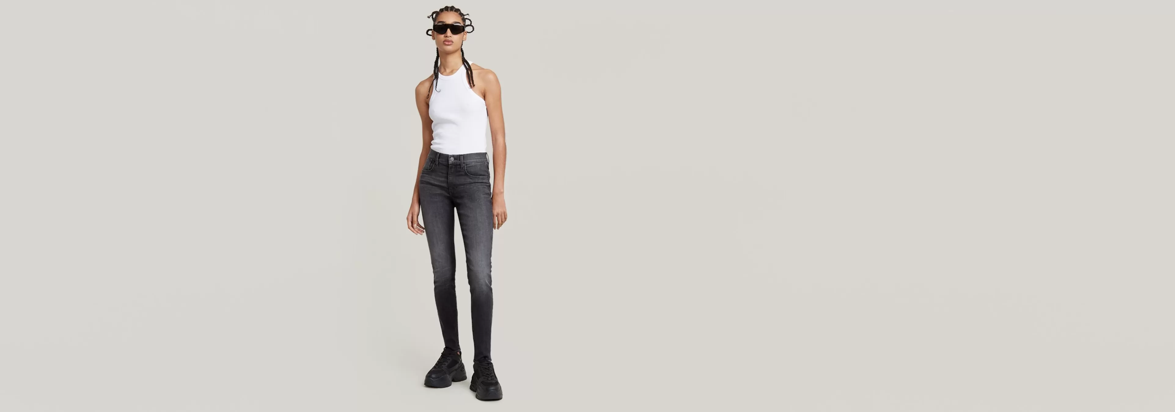 Cheap G-Star Lhana Skinny Jeans faded black magnet
