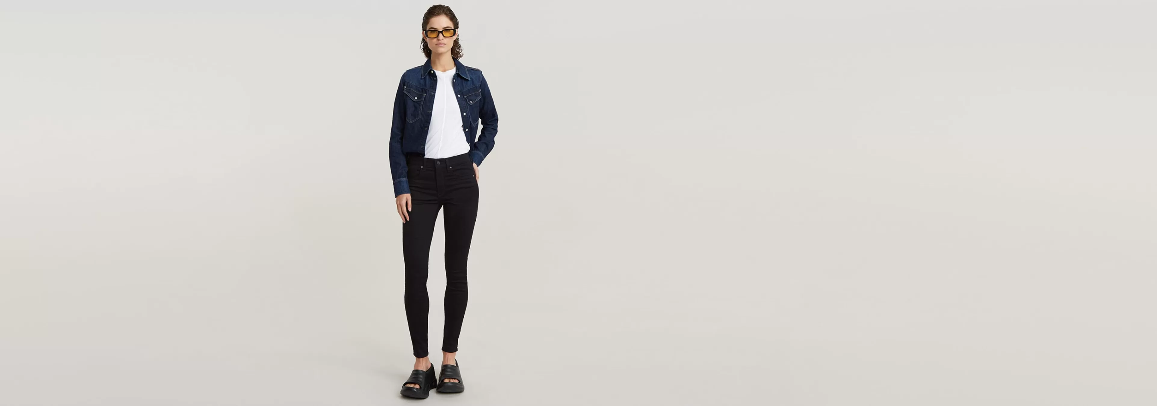 Cheap G-Star Lhana Skinny Jeans pitch black