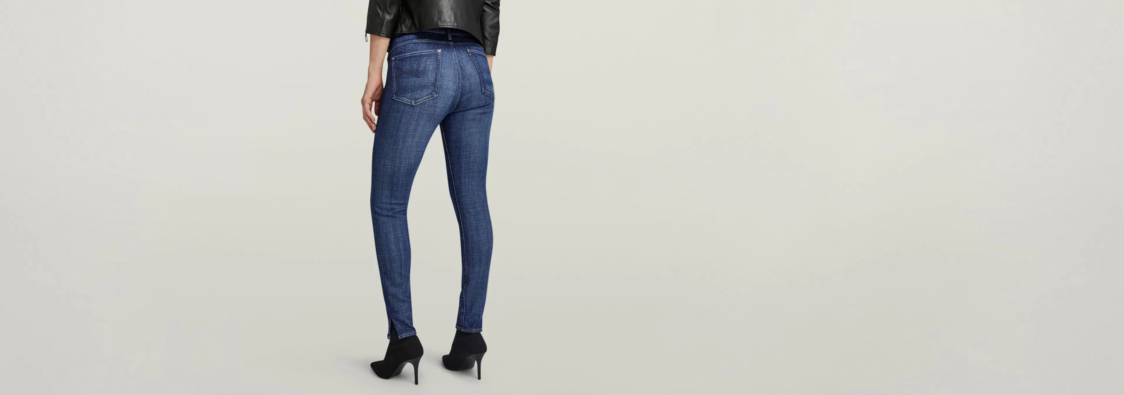 Shop G-Star Lhana Skinny Split Jeans faded blue copen