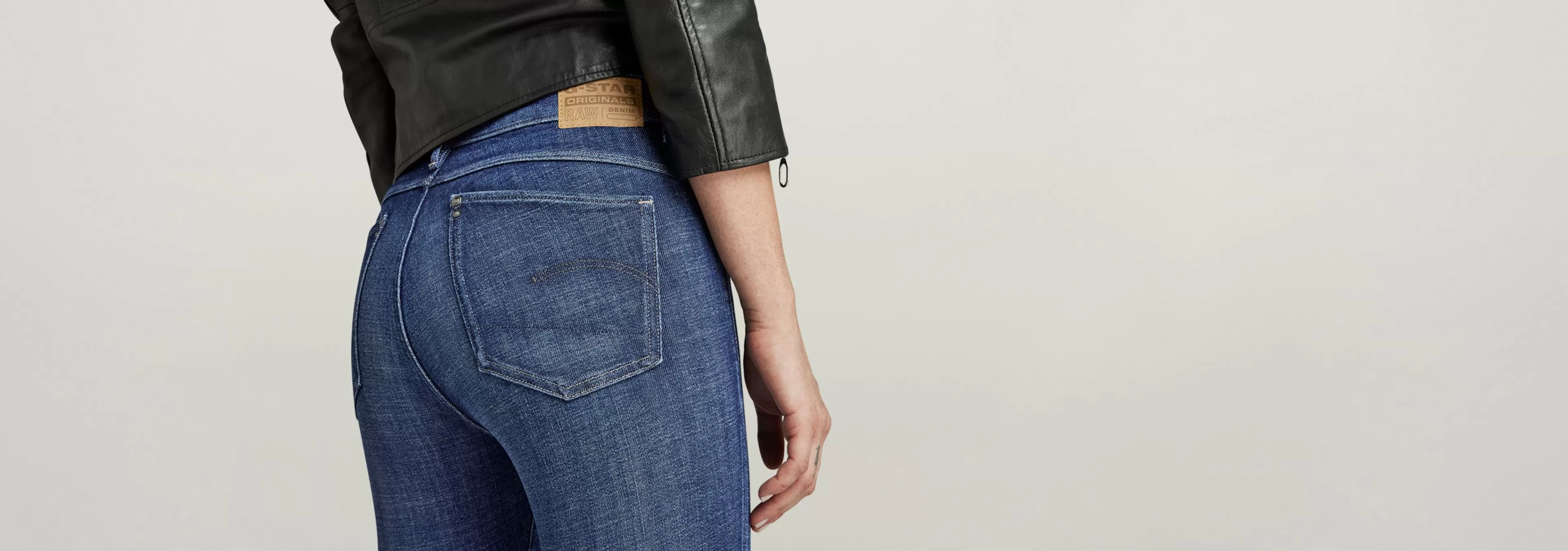 Shop G-Star Lhana Skinny Split Jeans faded blue copen