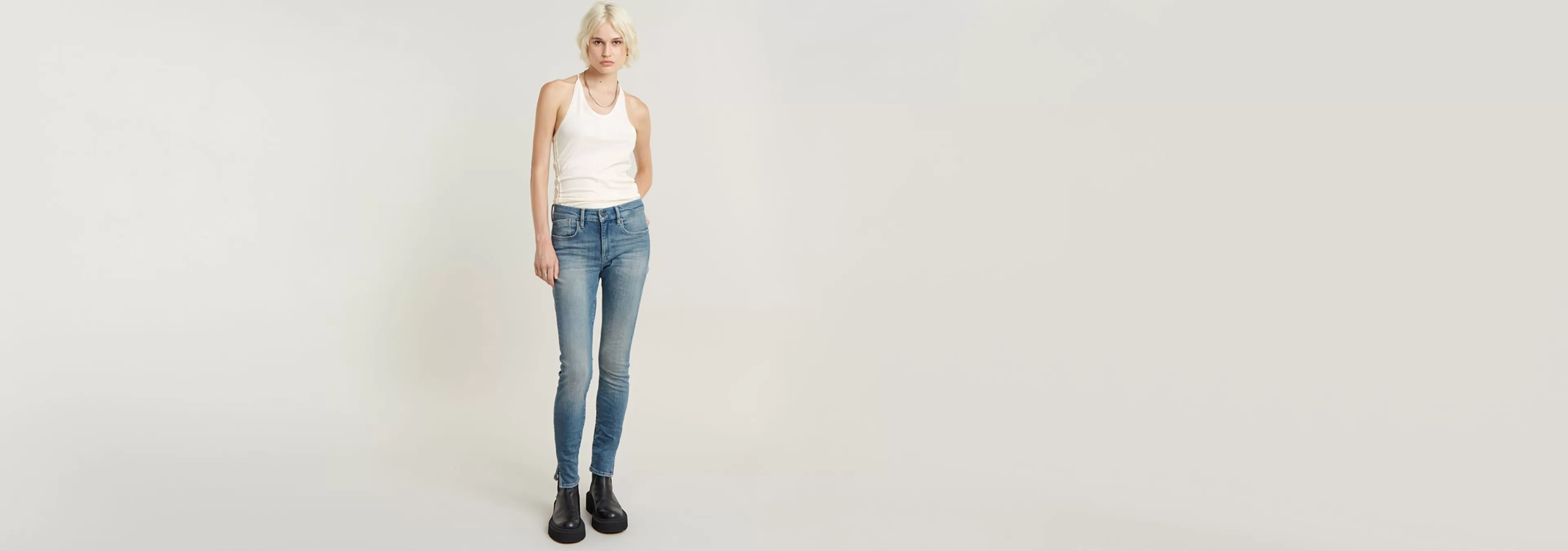 Sale G-Star Lhana Skinny Split Jeans sun faded biscay blue