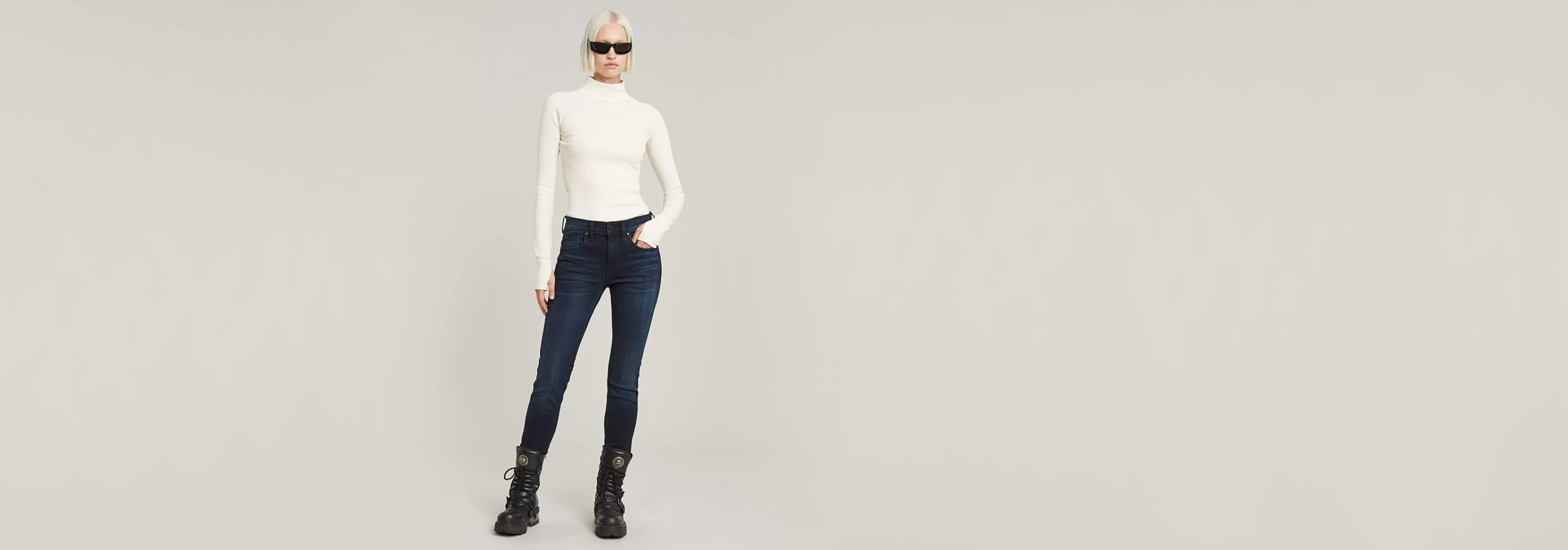 Best Sale G-Star Lhana Super Skinny Jeans Worn In Blue Storm