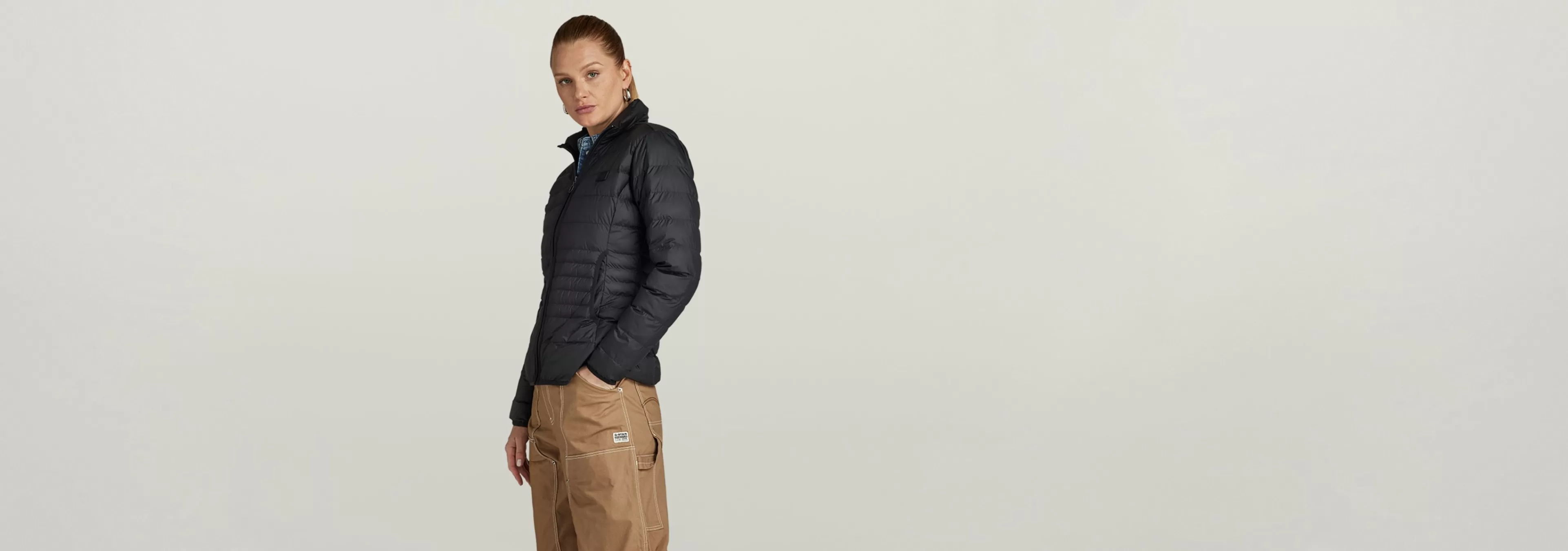 New G-Star Lichtgewicht Gewatteerd Packable Jack dark black