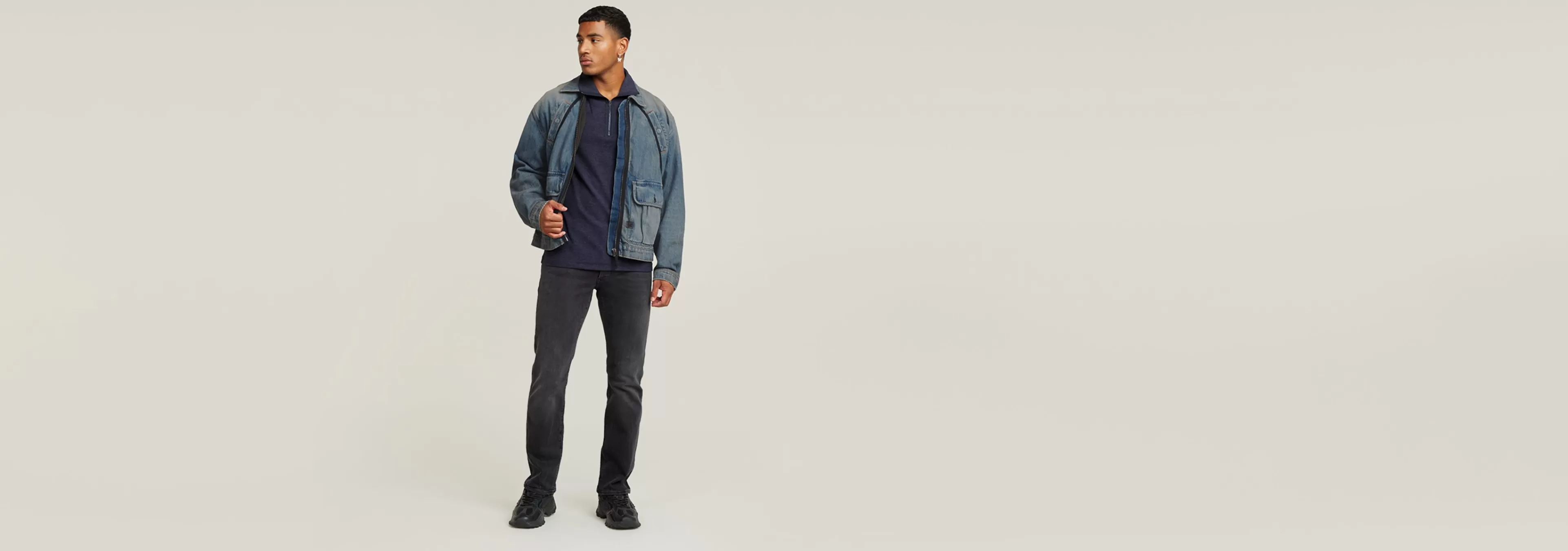 Store G-Star Lichtgewicht Sweater Astro Half Zip Servant Blue Heather
