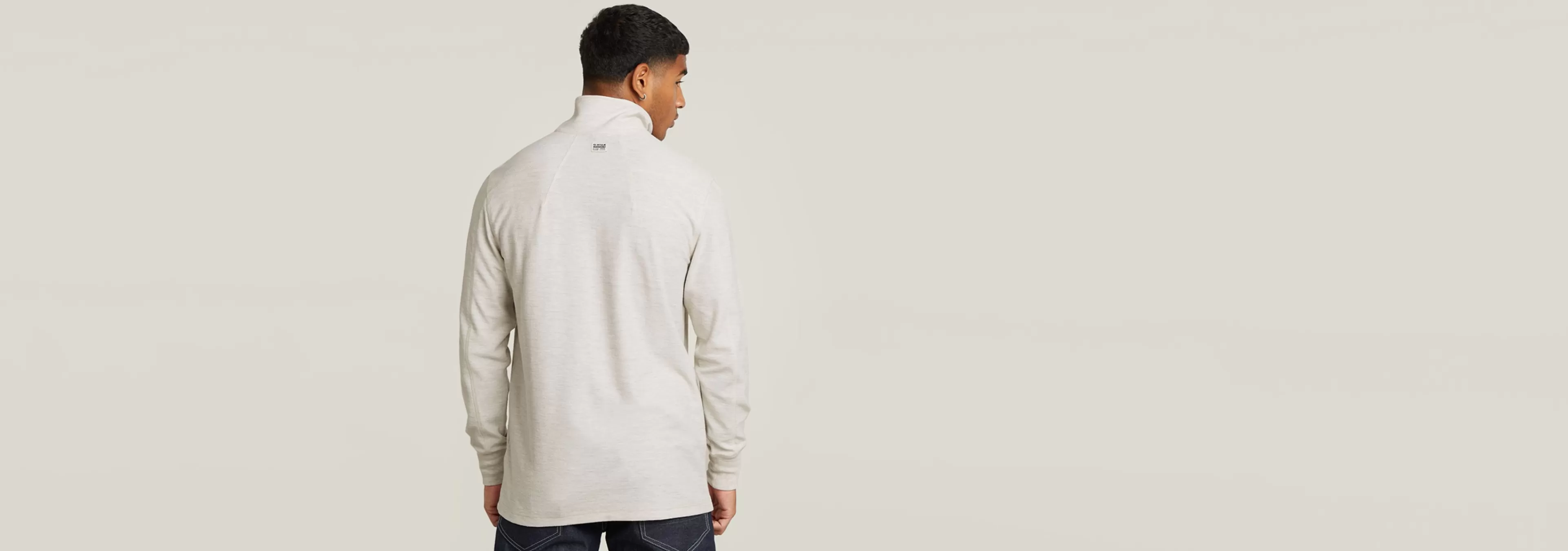 Sale G-Star Lightweight Astro Half Zip Sweater whitebait heather