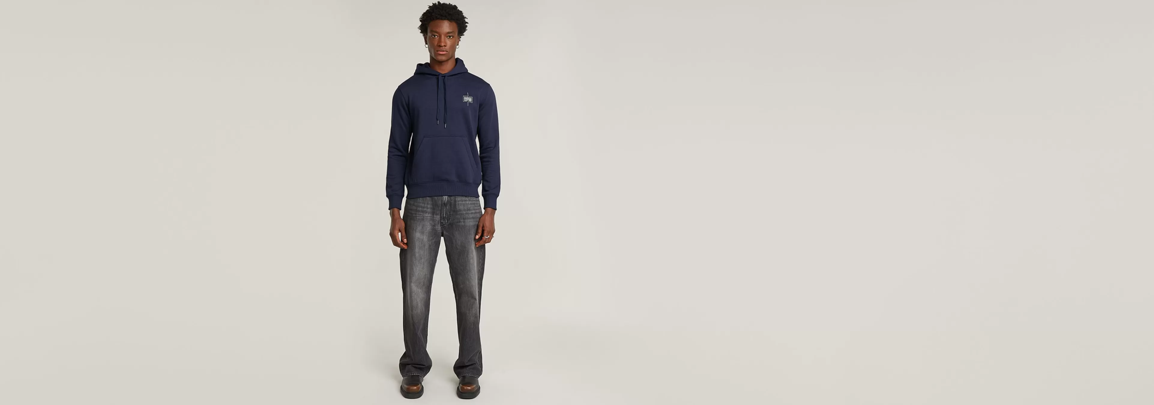 New G-Star Logo Hoodie sartho blue