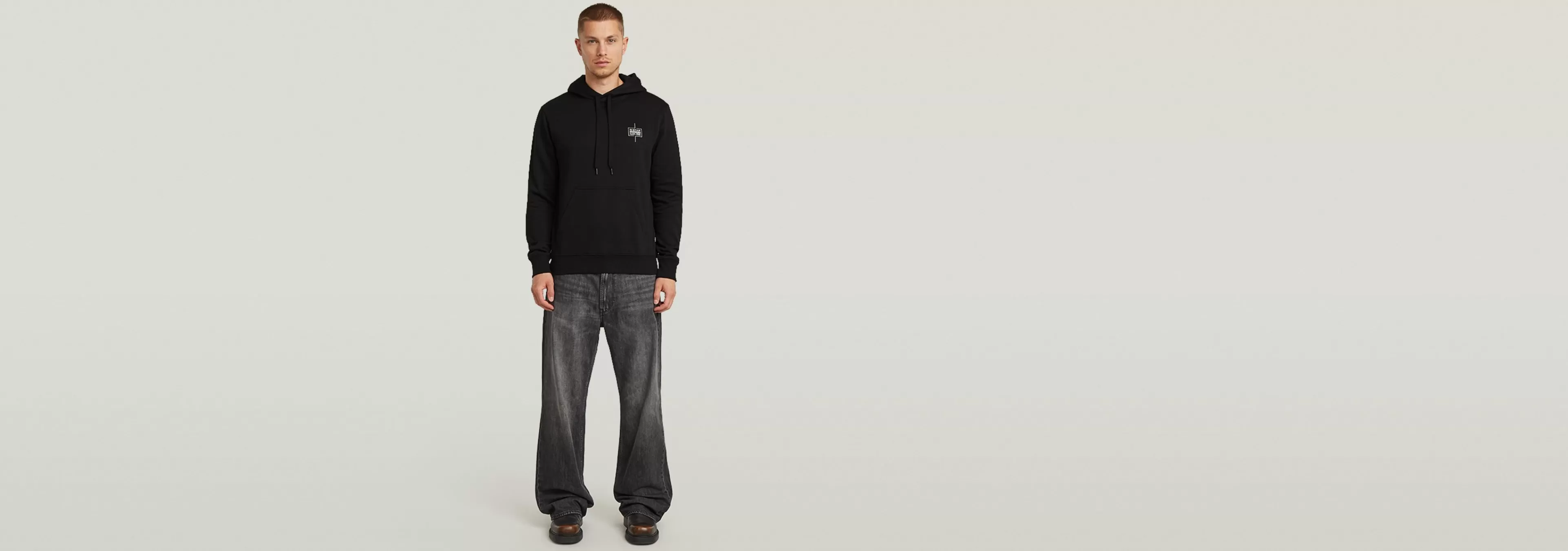 Best Sale G-Star Logo Hoodie dark black