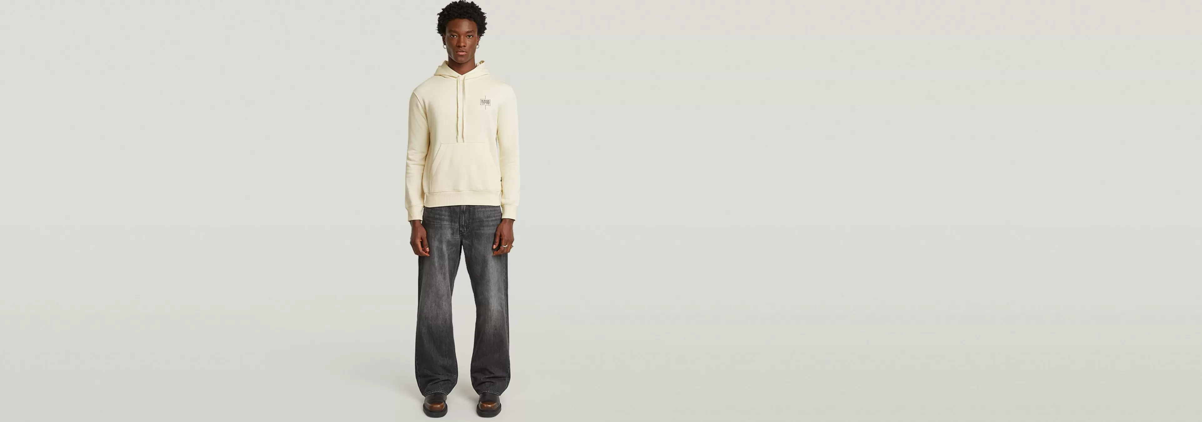 Hot G-Star Logo Hoodie eggnog