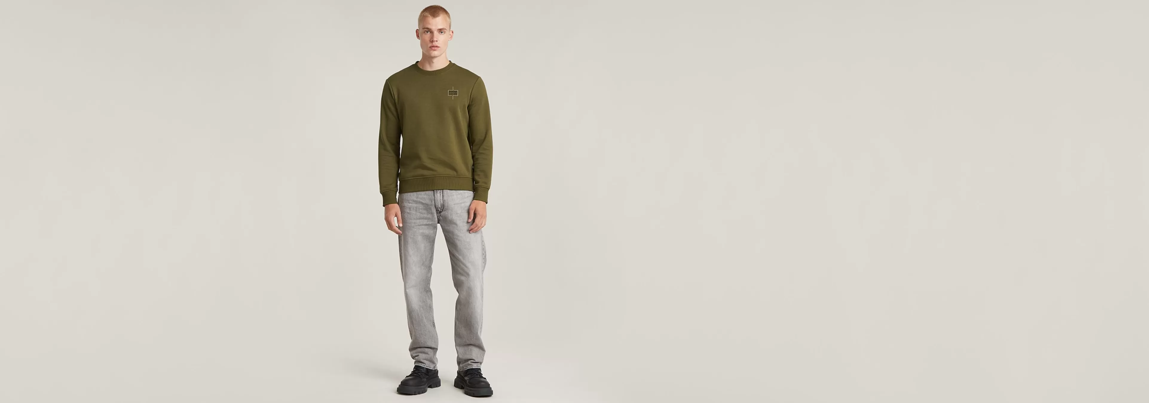 Discount G-Star Logo Sweater dark olive