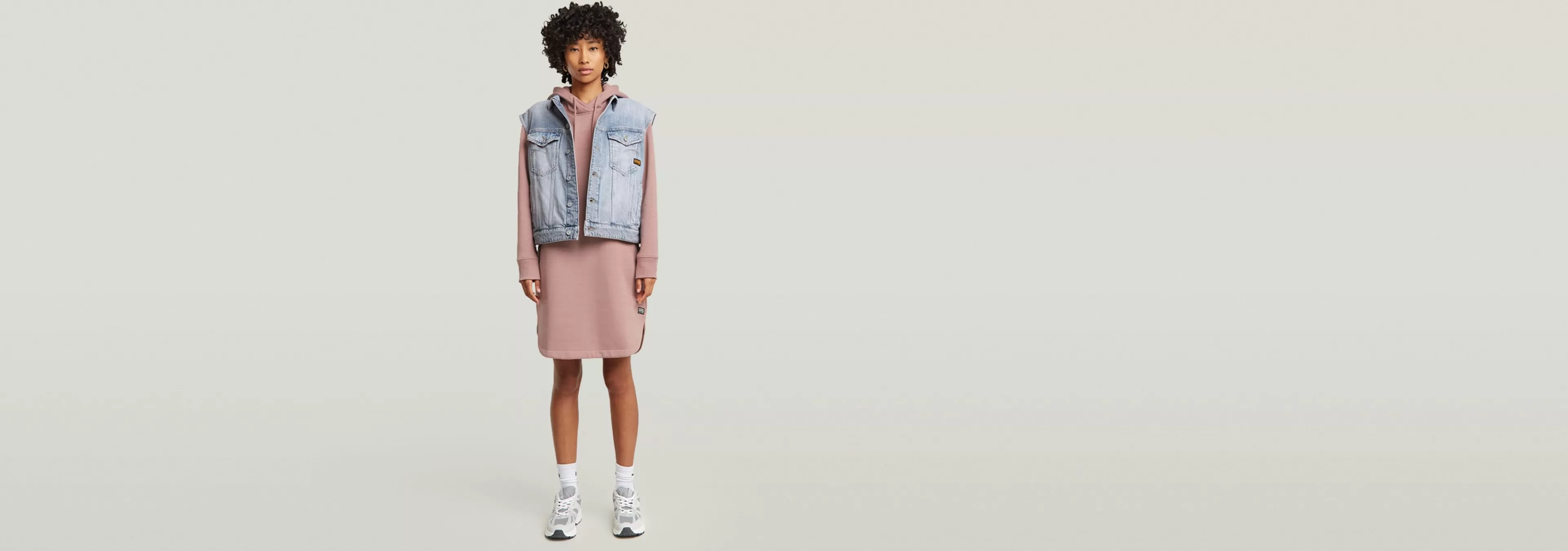 Shop G-Star Logo Sweaterjurk Met Capuchon Light Berry Mist