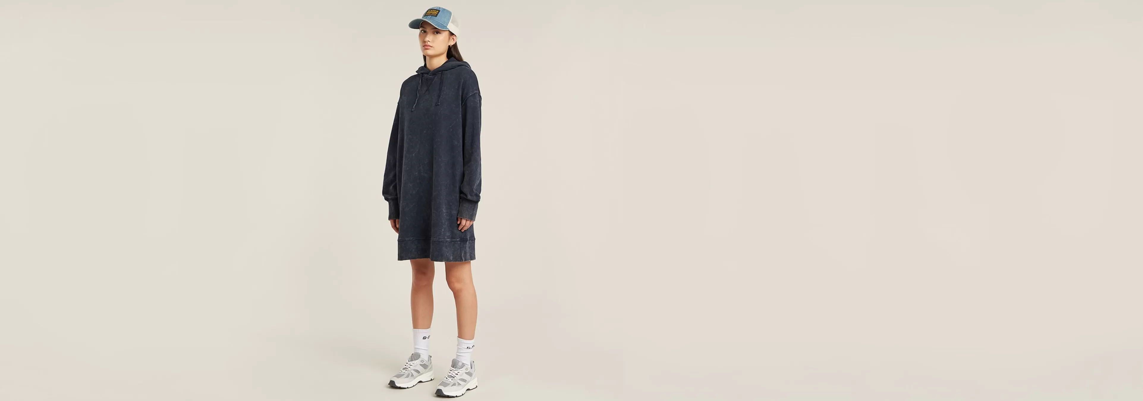 Best G-Star Loose Overdyed Hoodie Jurk osaka blue gd