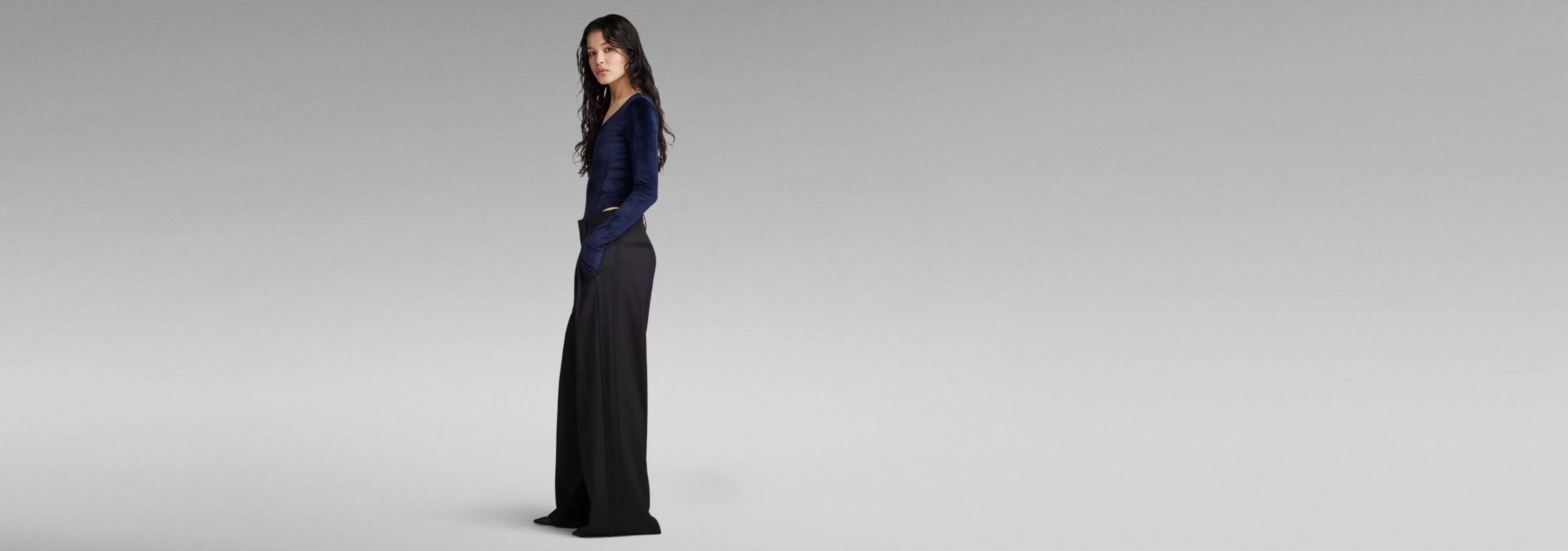 Store G-Star Loose Pleated Holiday Broek dark black