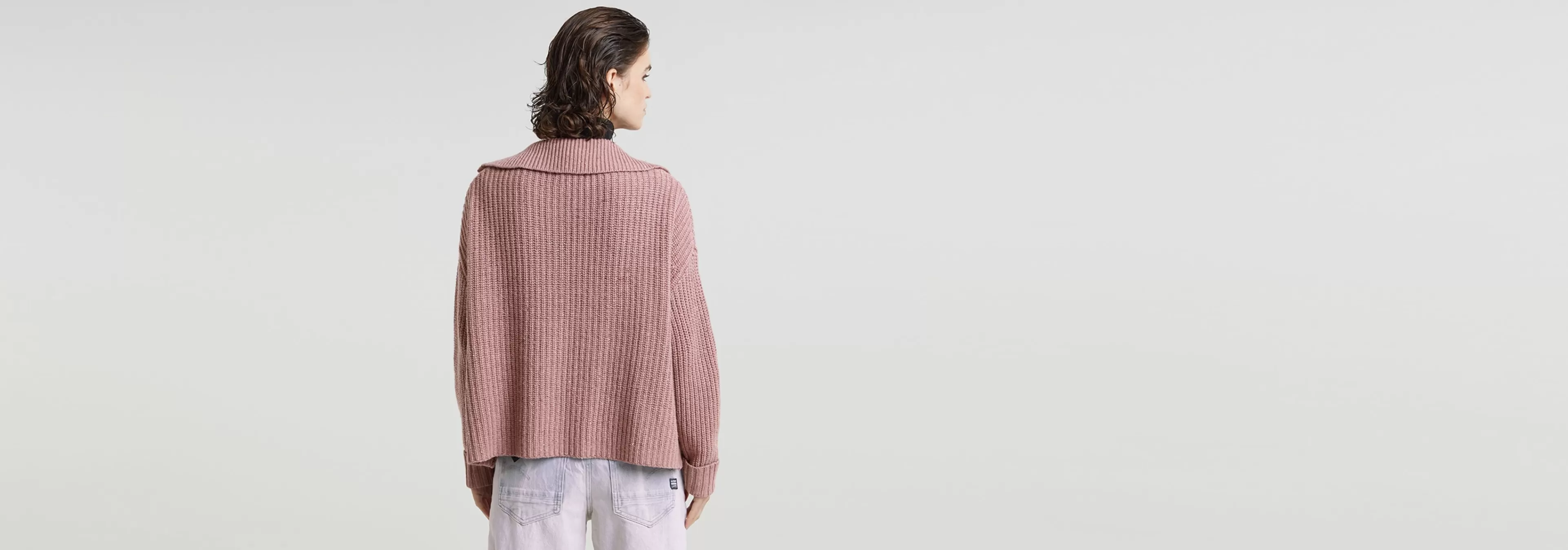 Fashion G-Star Loose Polo Heavy Knitted lt berry mist melange