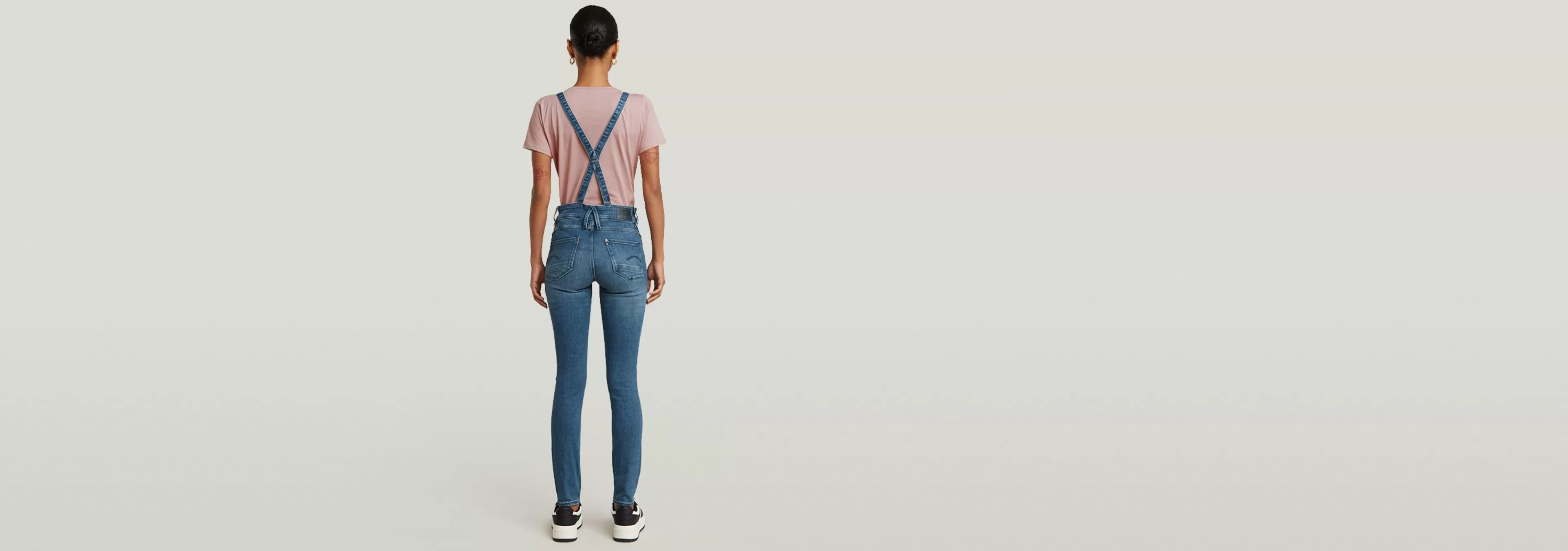 Store G-Star Lynn High Waist Skinny Overal faded neptune blue