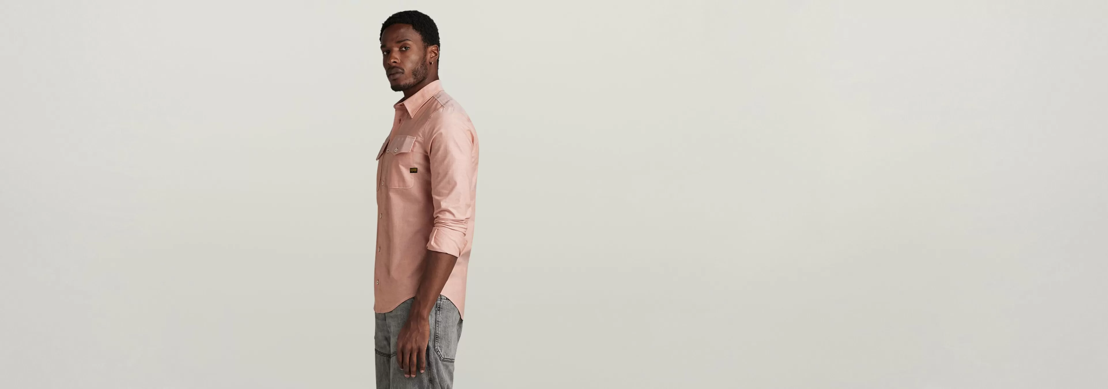 Best G-Star Marine Slim Shirt burned orange/white oxford