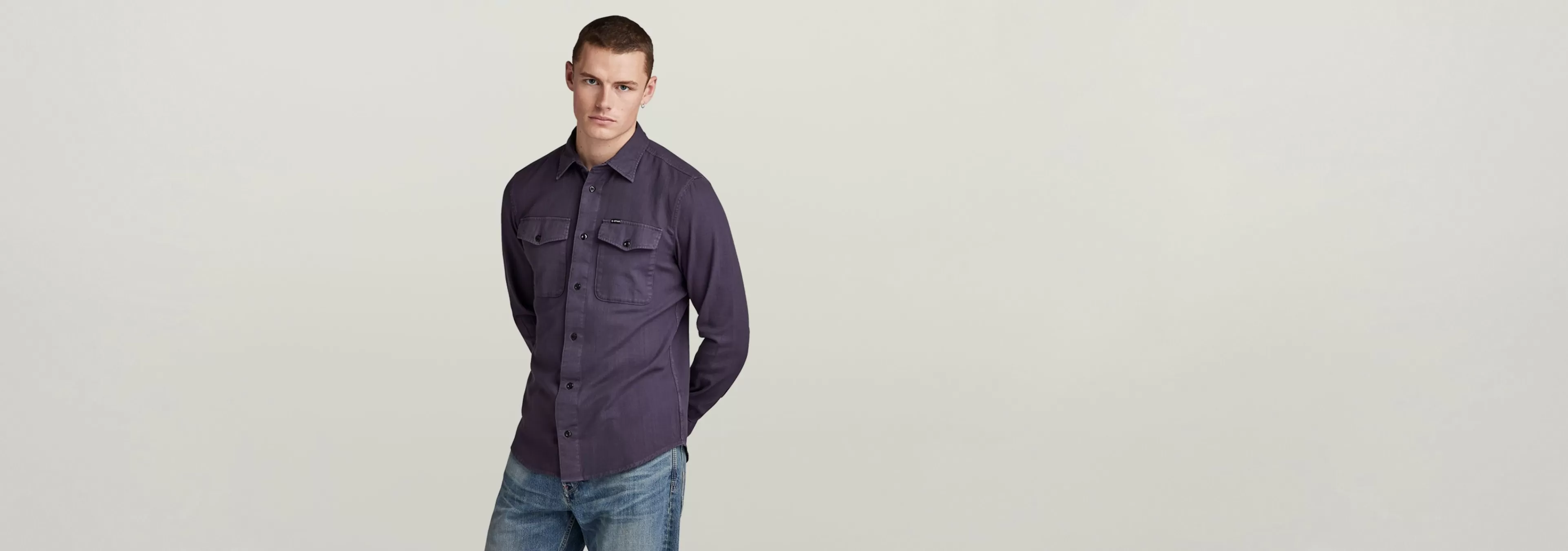 Online G-Star Marine Slim Shirt Dark Grape GD