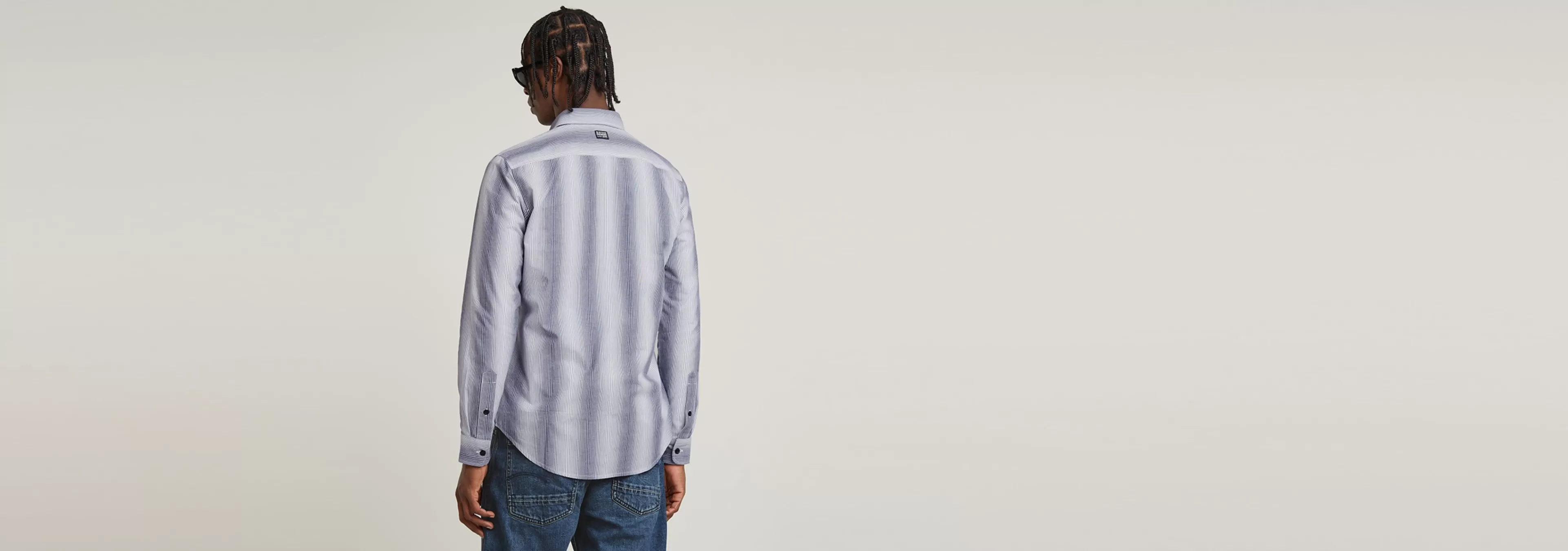 Shop G-Star Marine Slim Shirt imperial blue shadow stripe