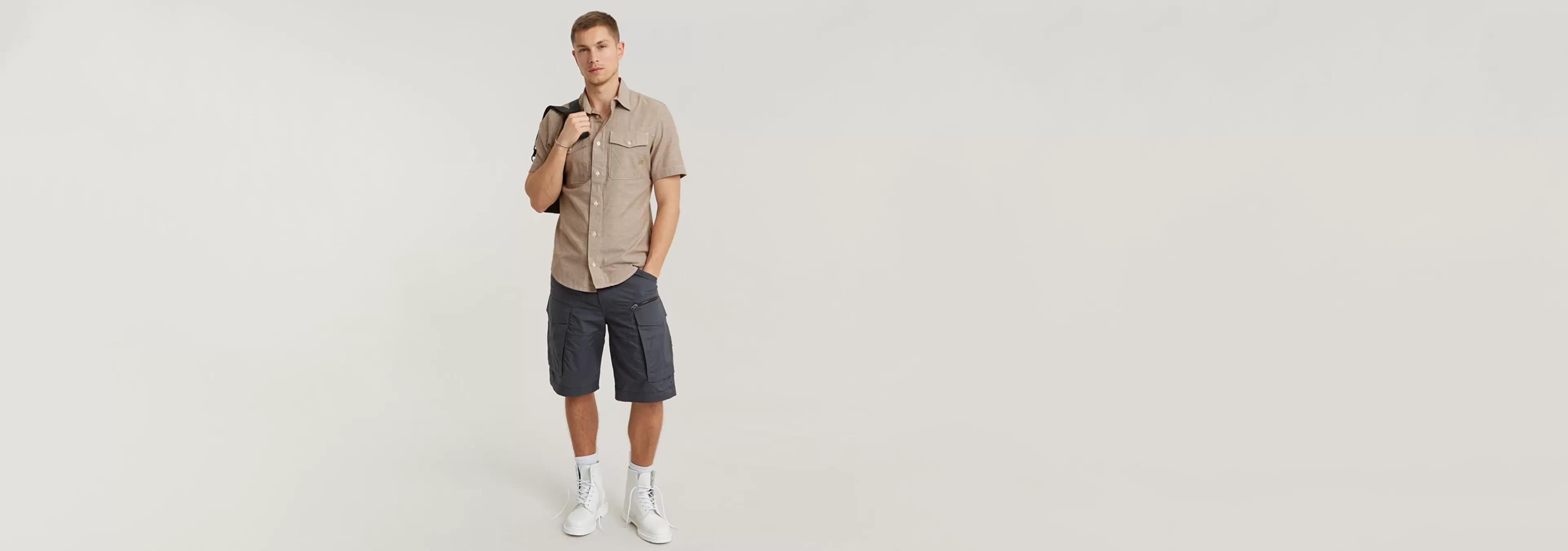 Discount G-Star Marine Slim Shirt safari/ecru