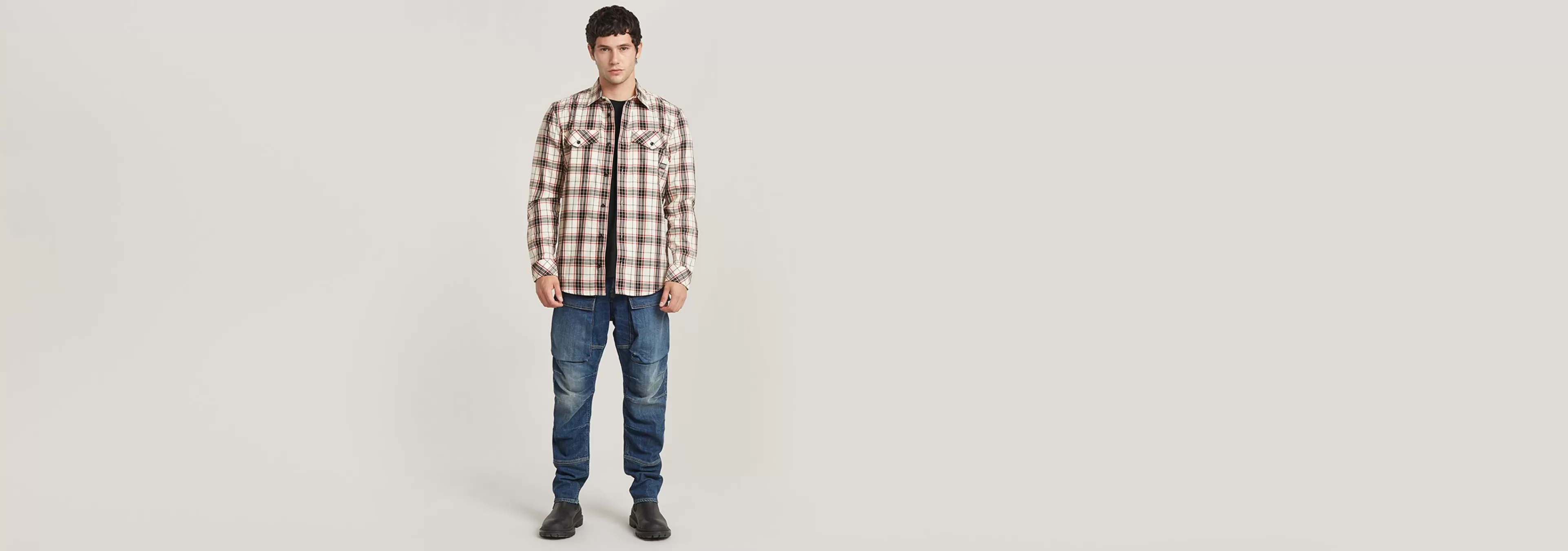 Store G-Star Marine Slim Shirt dk flame albert check
