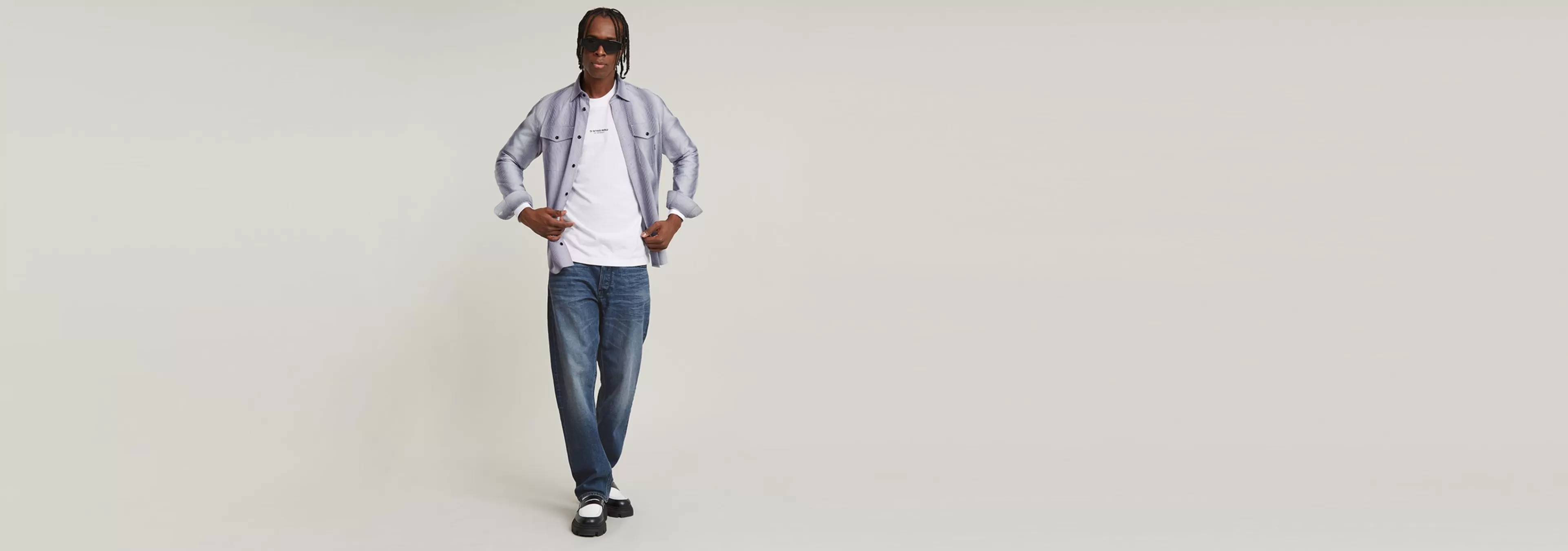 Shop G-Star Marine Slim Shirt imperial blue shadow stripe