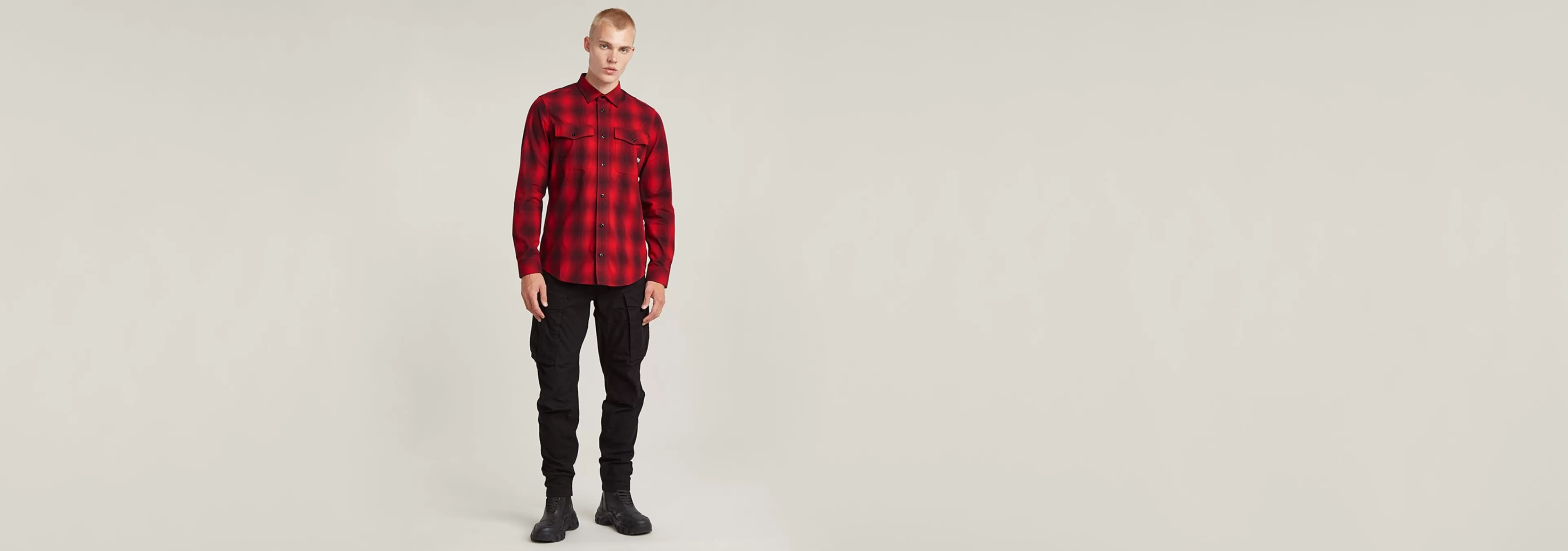 Best G-Star Marine Slim Shirt dk flame vanderbilt check