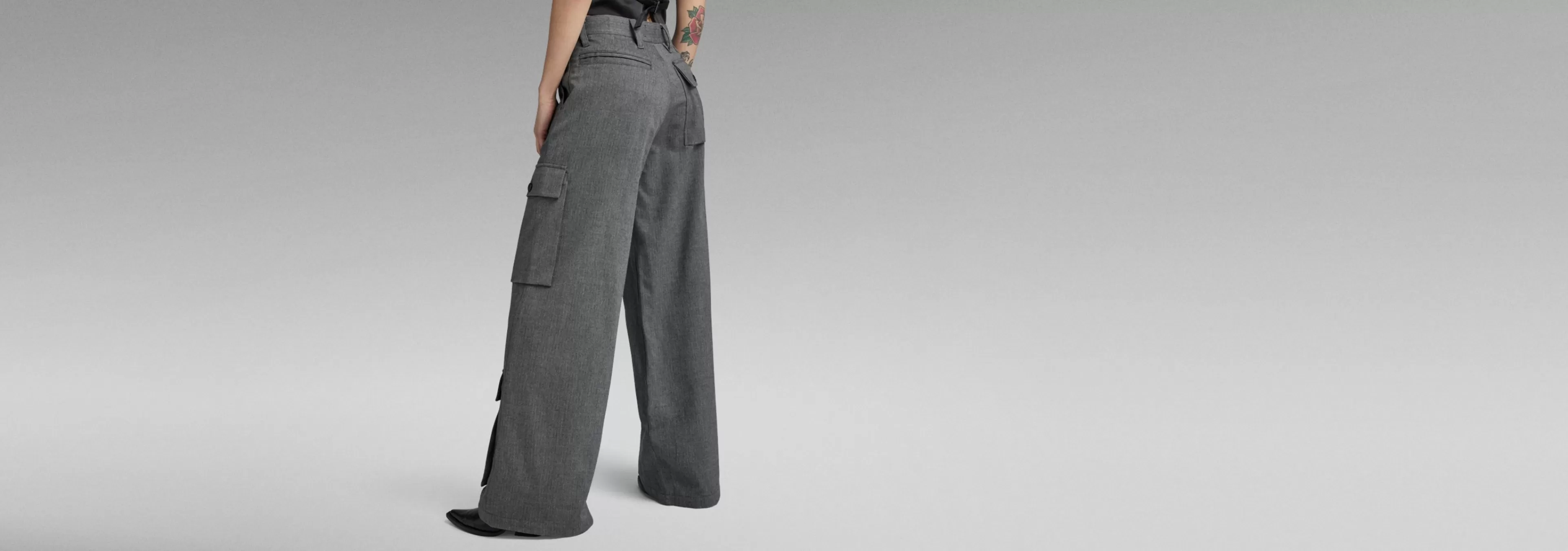 Outlet G-Star Mega Cargobroek dk black/dim grey herringbone