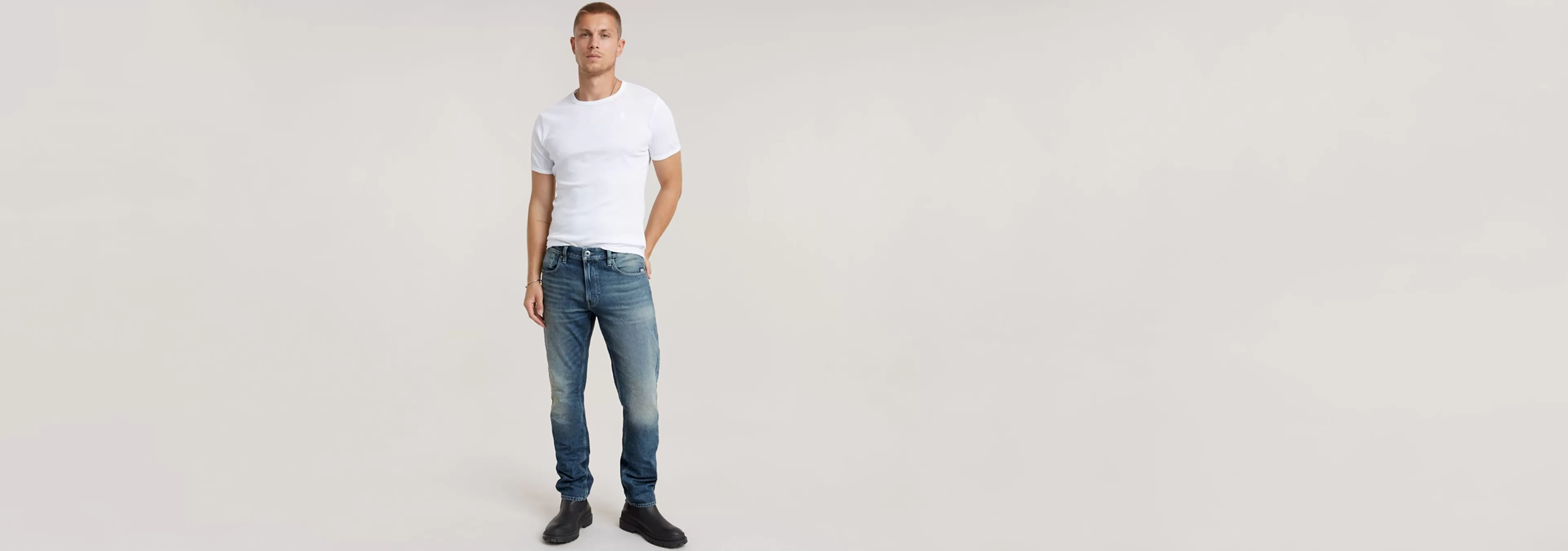 Clearance G-Star Mosa Straight Jeans antique faded lago blue