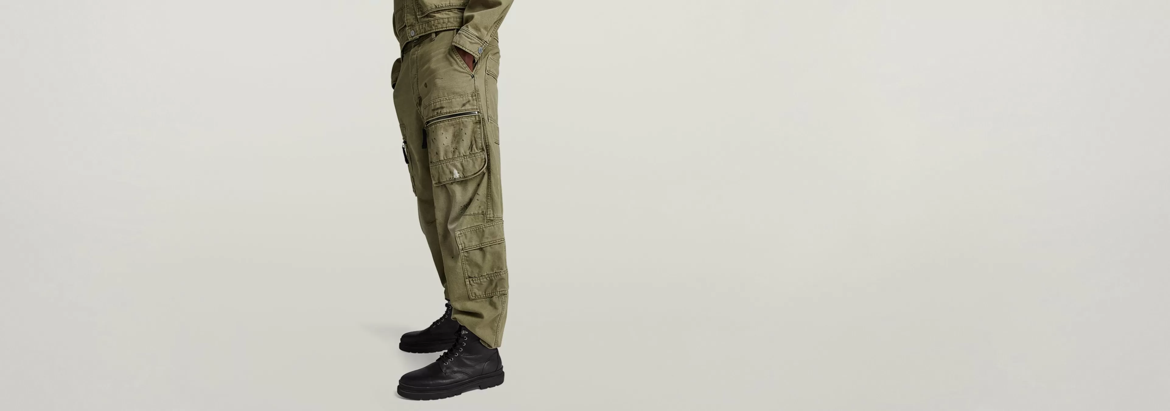 Shop G-Star Multi Pocket Cargo Relaxed Jeans renaissance faded shamrock gd