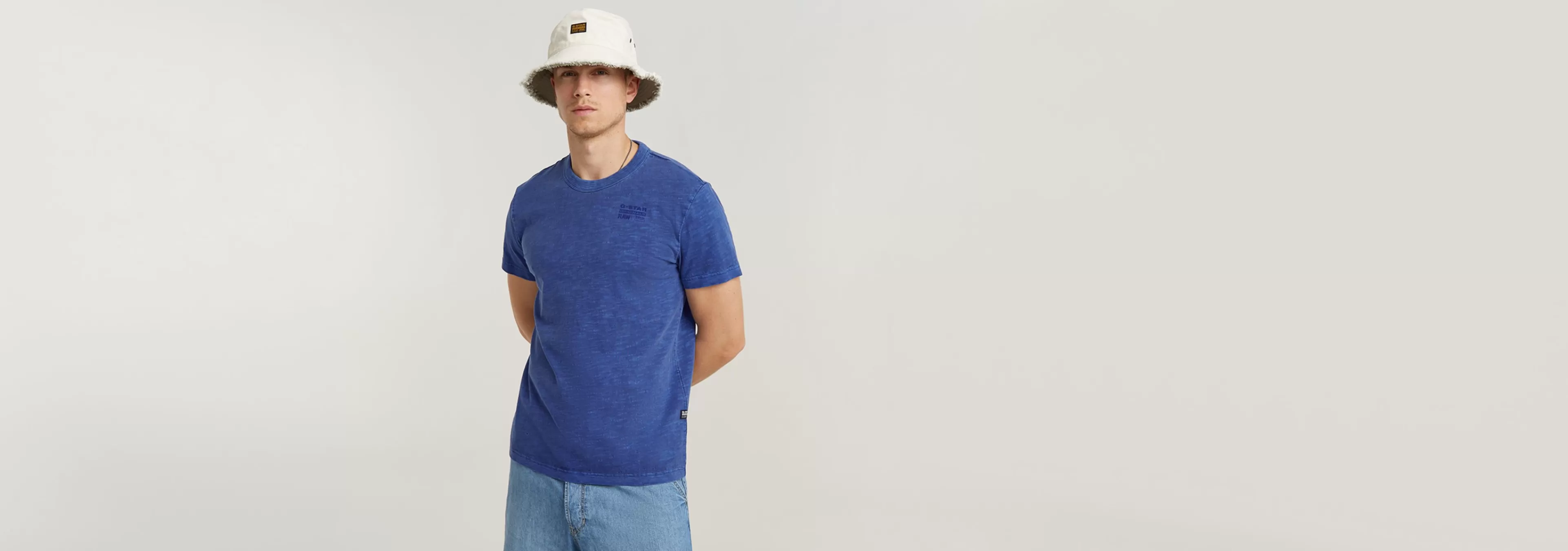 Discount G-Star Musa Palm Stencil Pigment Dye T-Shirt radar blue gd
