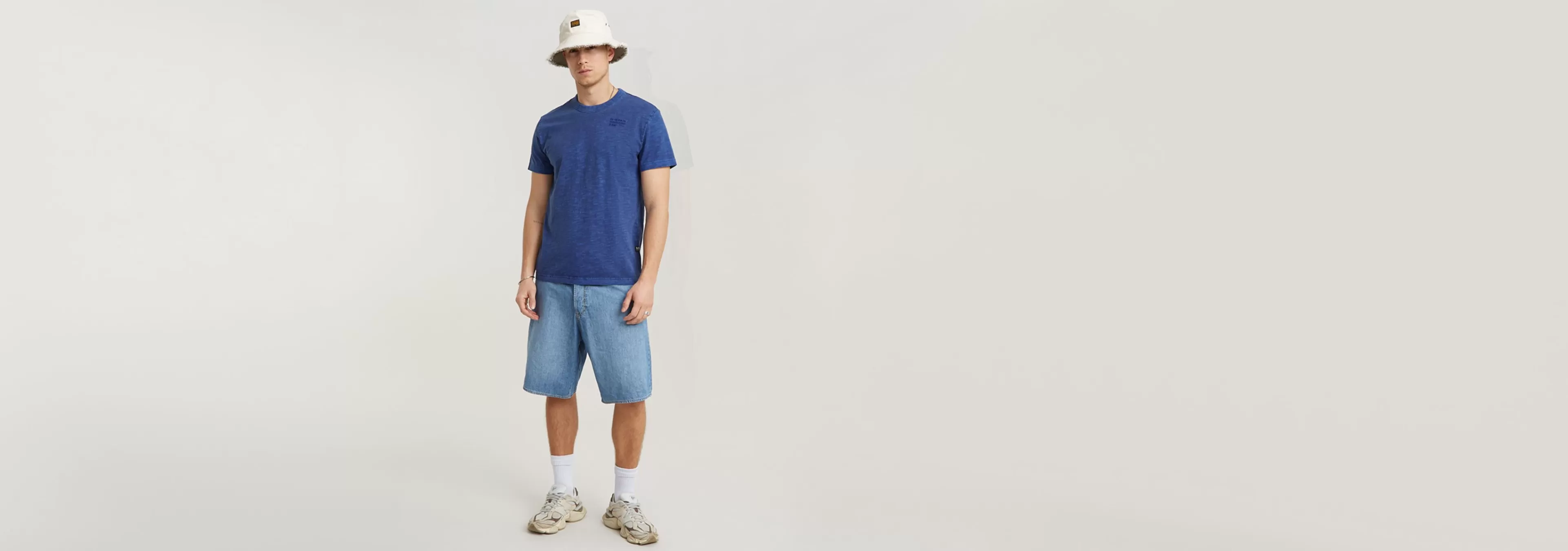 Discount G-Star Musa Palm Stencil Pigment Dye T-Shirt radar blue gd