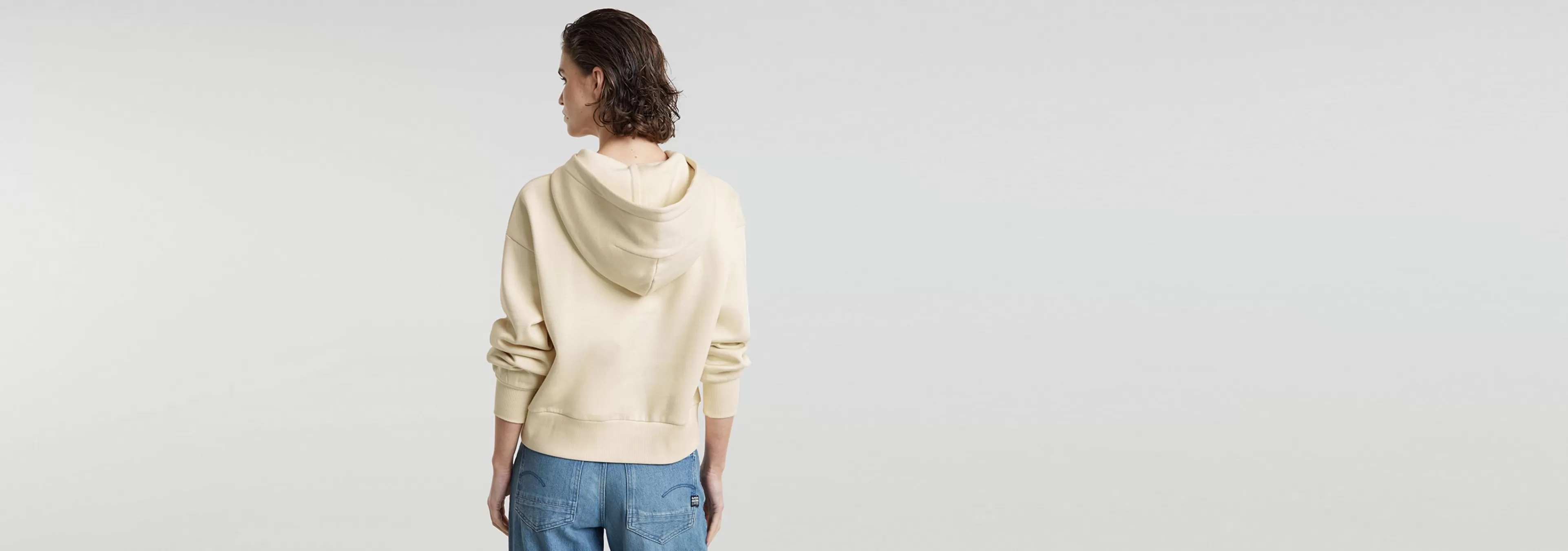 Online G-Star Old Skool Logo Loose Hoodie Chalk