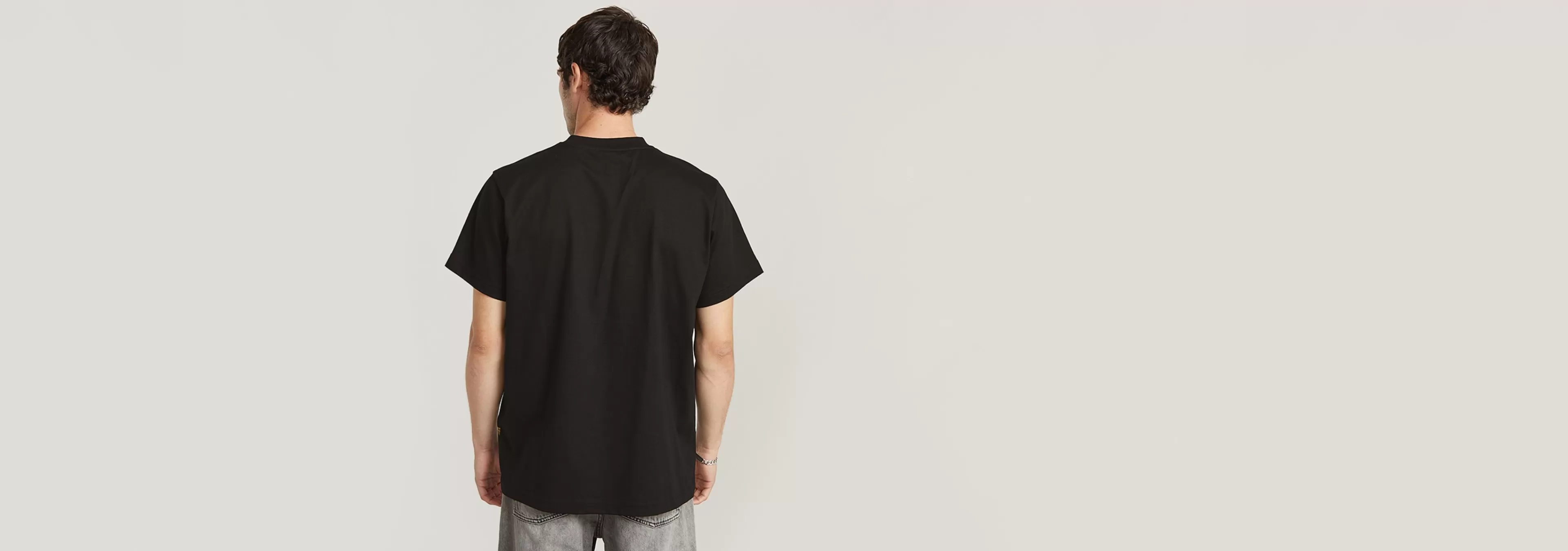 Hot G-Star Old Skool Logo Loose T-Shirt dark black