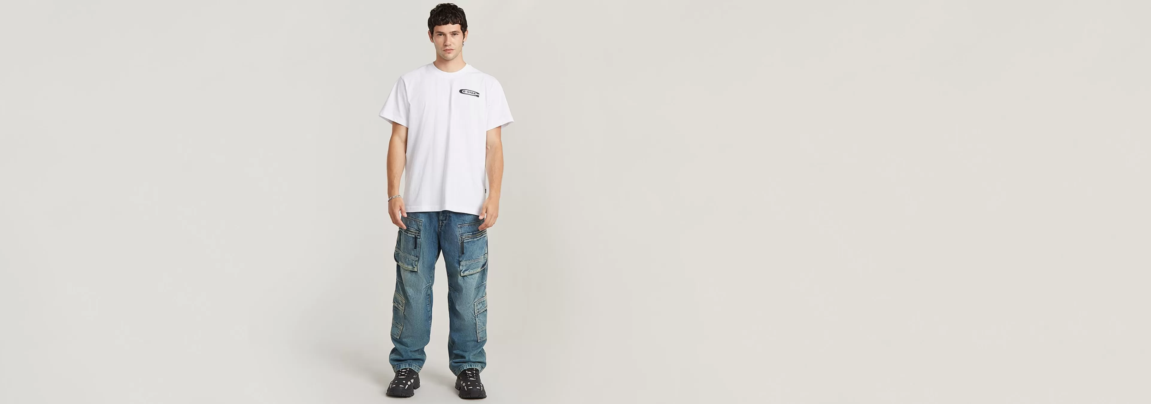 Hot G-Star Old Skool Logo Loose T-Shirt white